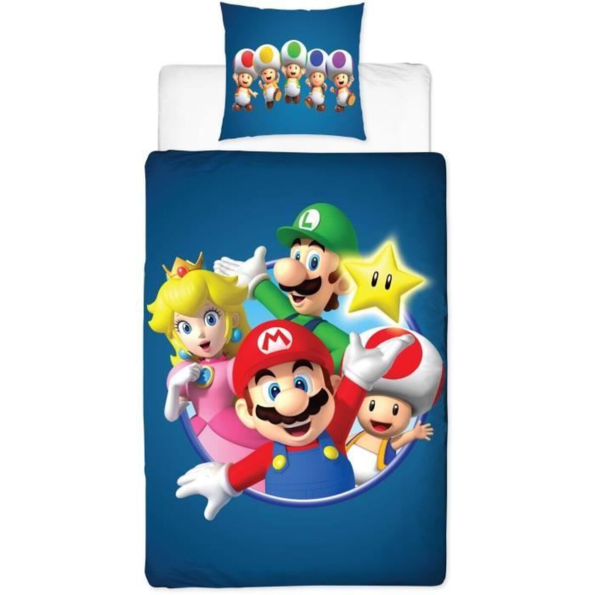 Juego de funda nórdica Mario Bros 25 x 4 x 30 cm Azul Cama de 140 2 Piezas 3 S71025210_2