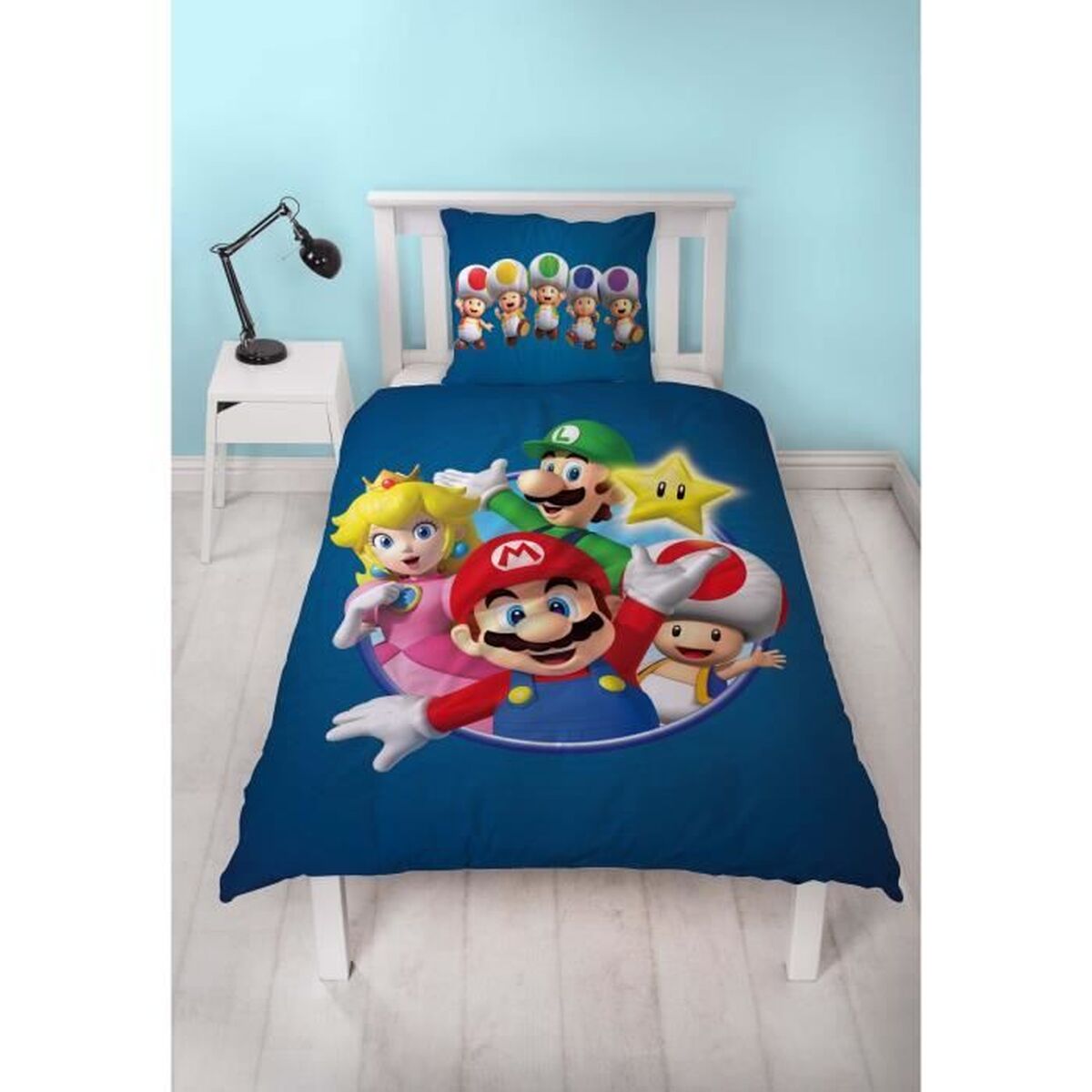 Juego de funda nórdica Mario Bros 25 x 4 x 30 cm Azul Cama de 140 2 Piezas 4 S71025210_3
