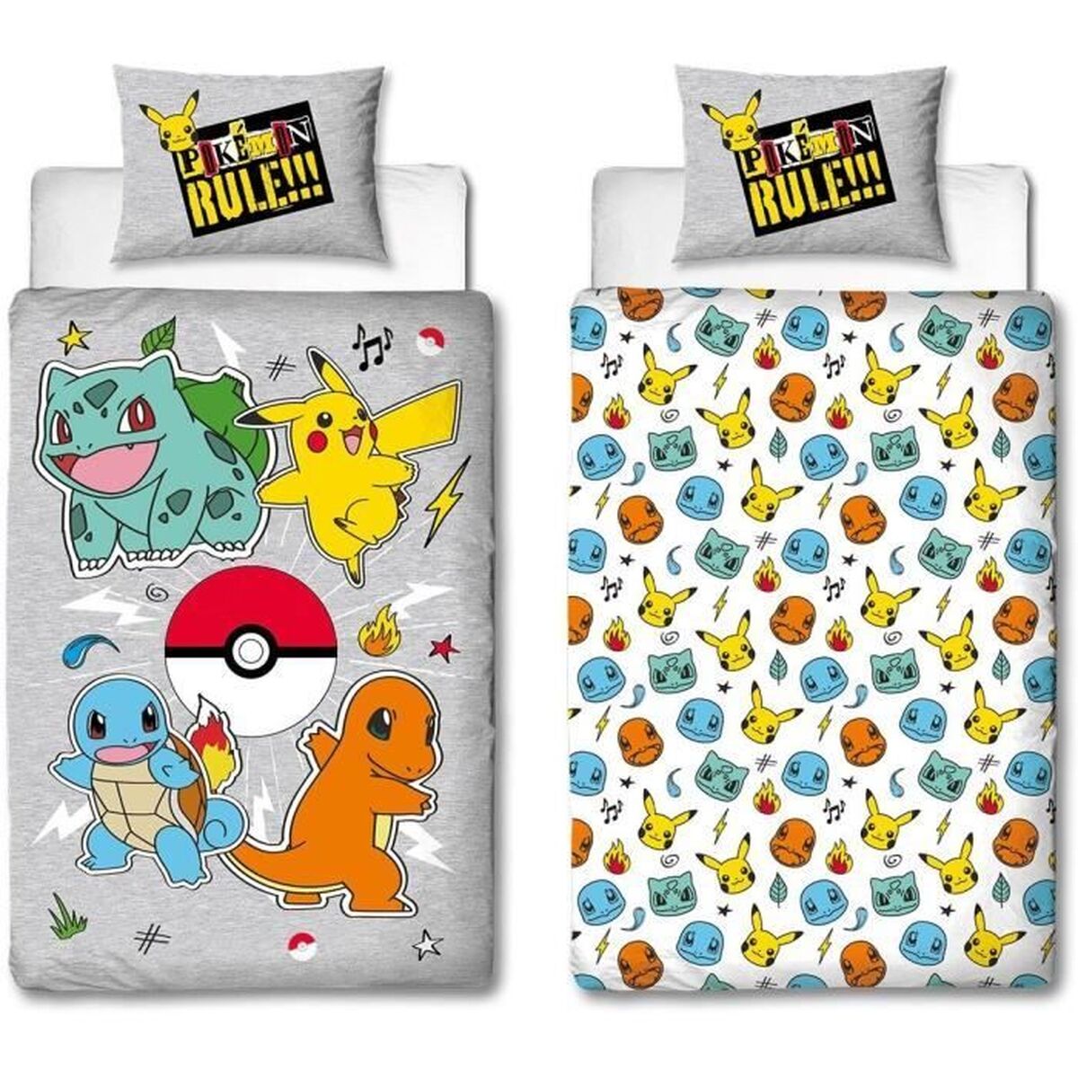 Juego de funda nórdica Pokémon Gris Cama de 140 2 Piezas 1 S71025147_0