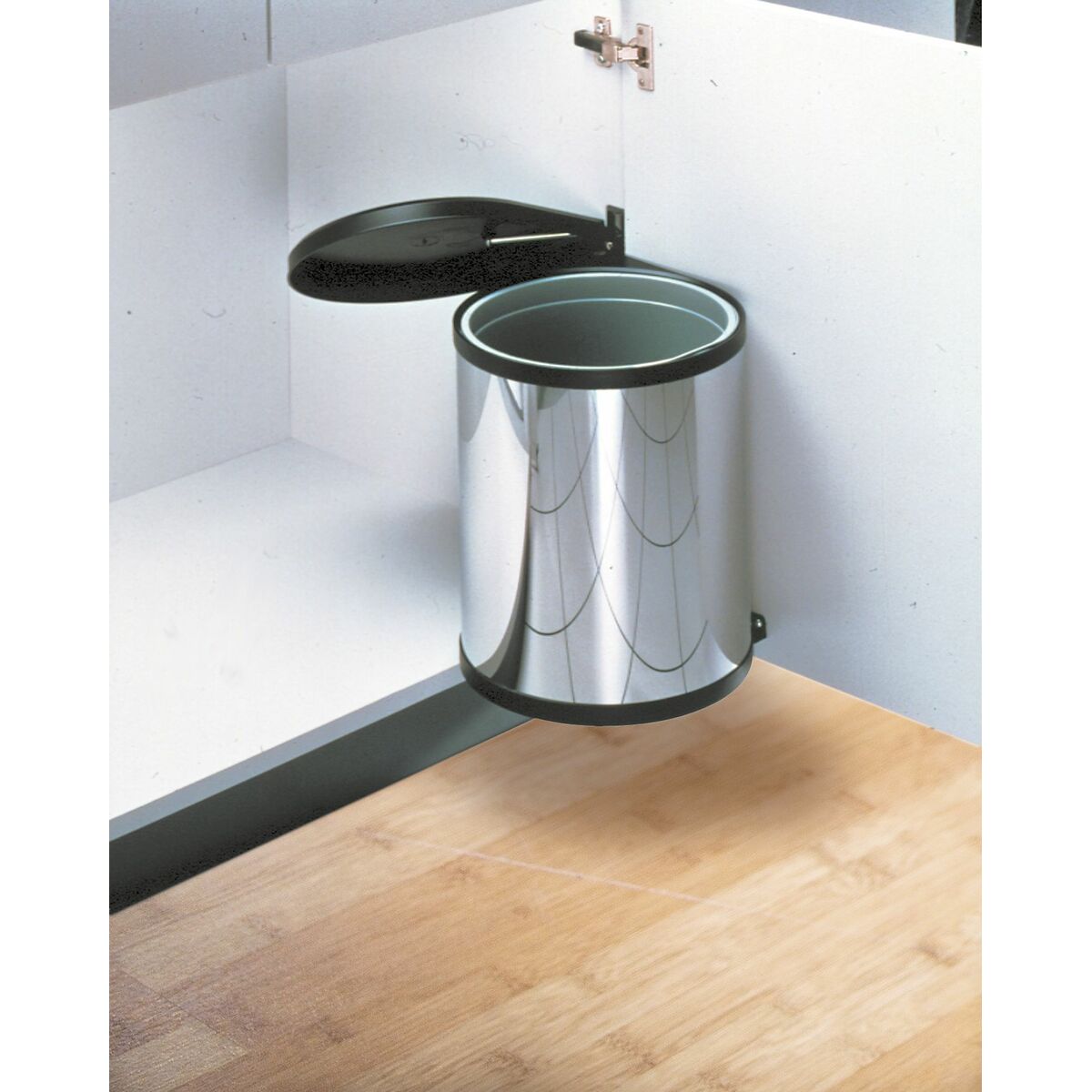 Cubo de basura Hailo Compact-Box Acero 15 L Negro Gris Integrable 2 M1206011_1