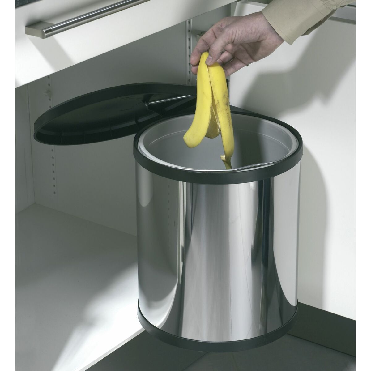 Cubo de basura Hailo Compact-Box Acero 15 L Negro Gris Integrable 5 M1206011_4