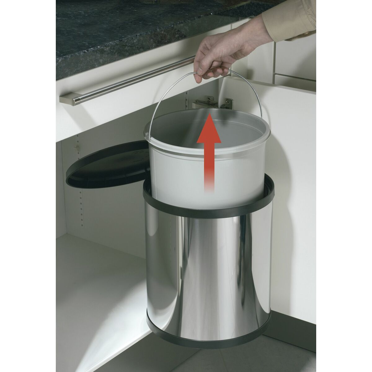 Cubo de basura Hailo Compact-Box Acero 15 L Negro Gris Integrable 6 M1206011_5