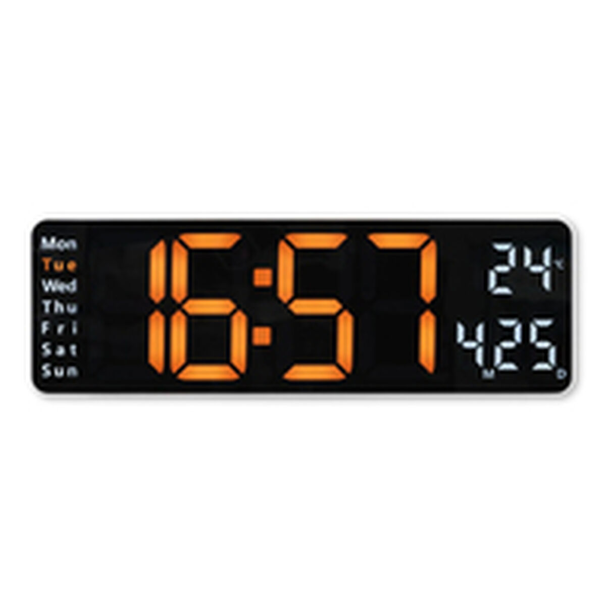 Reloj de Pared con Termómetro Hama 00222224 Blanco Negro Plástico 3 S7613503_2