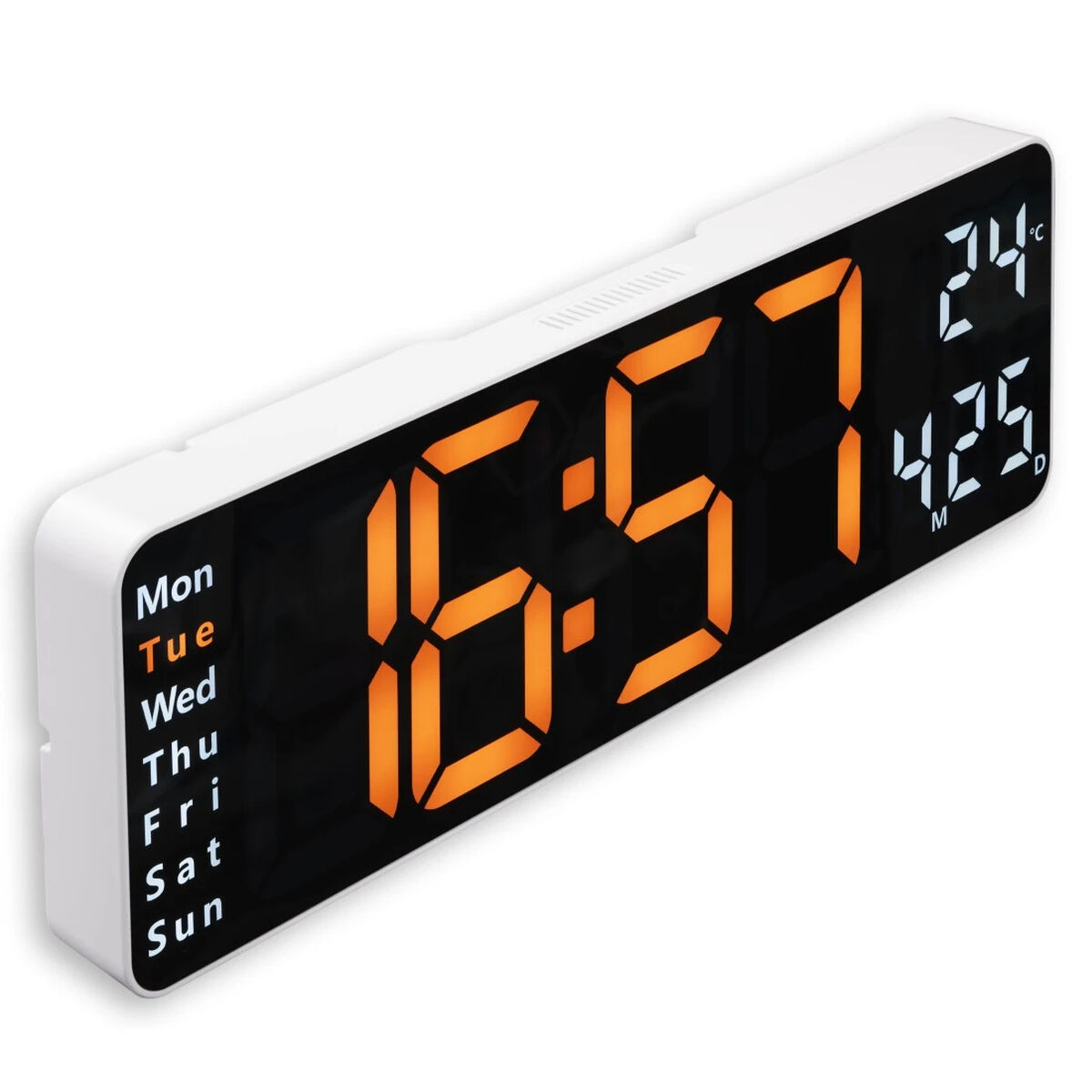 Reloj de Pared con Termómetro Hama 00222224 Blanco Negro Plástico 4 S7613503_3