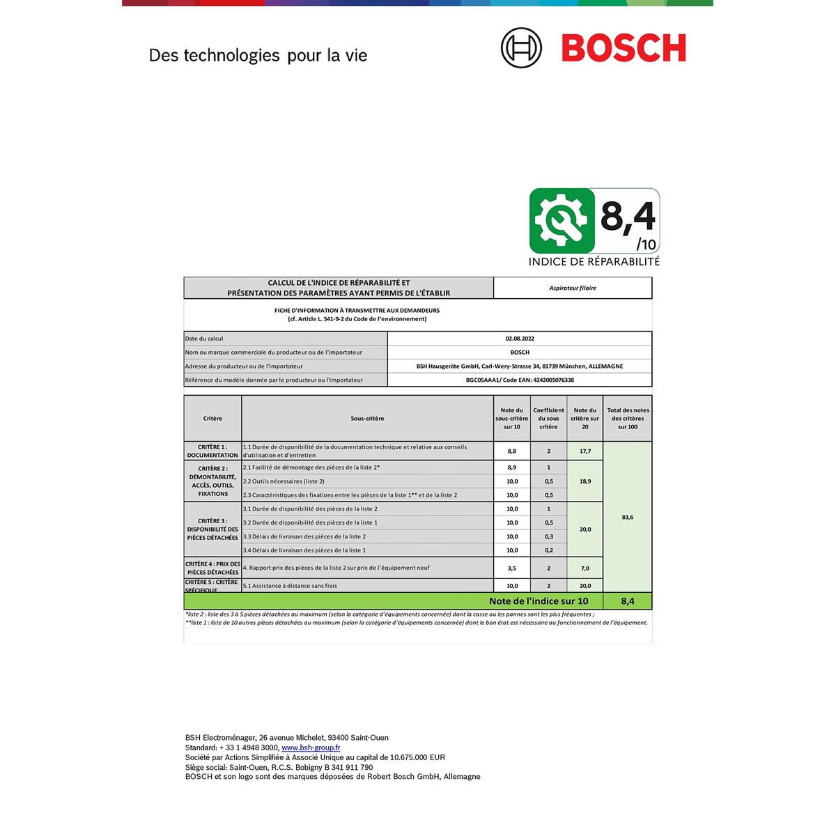 Aspirador Ciclónico BOSCH BGC05AAA1 700 W 19 S9919011_18