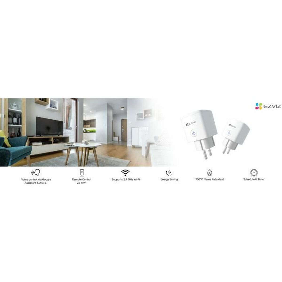 Adaptador para Enchufes Ezviz T30 Blanco 2300 W 220-240 V 5 S7171610_4