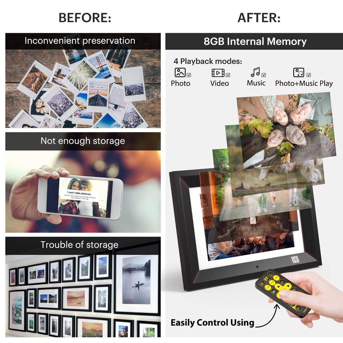 Marco de Fotos Digital Kodak RDPF1020B 6 S9920030_5