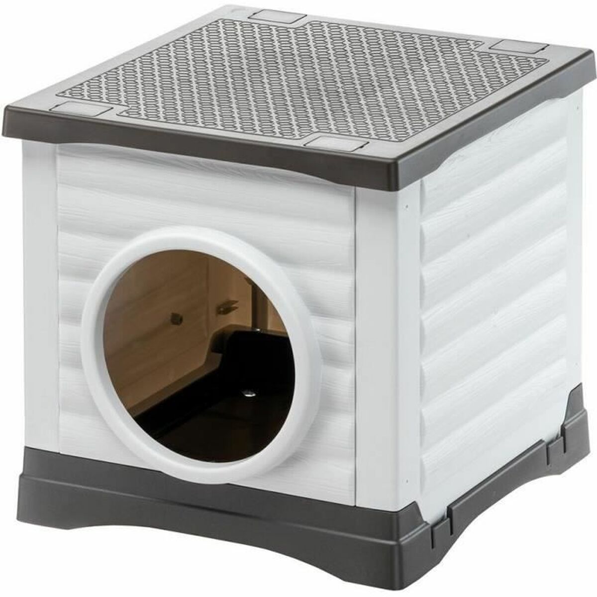 Cama para mascota Ferplast PETVILLA 50 Resina Termoplástico 38,5 x 43 x 38,5 cm Blanco Gris 1 S71016437_0