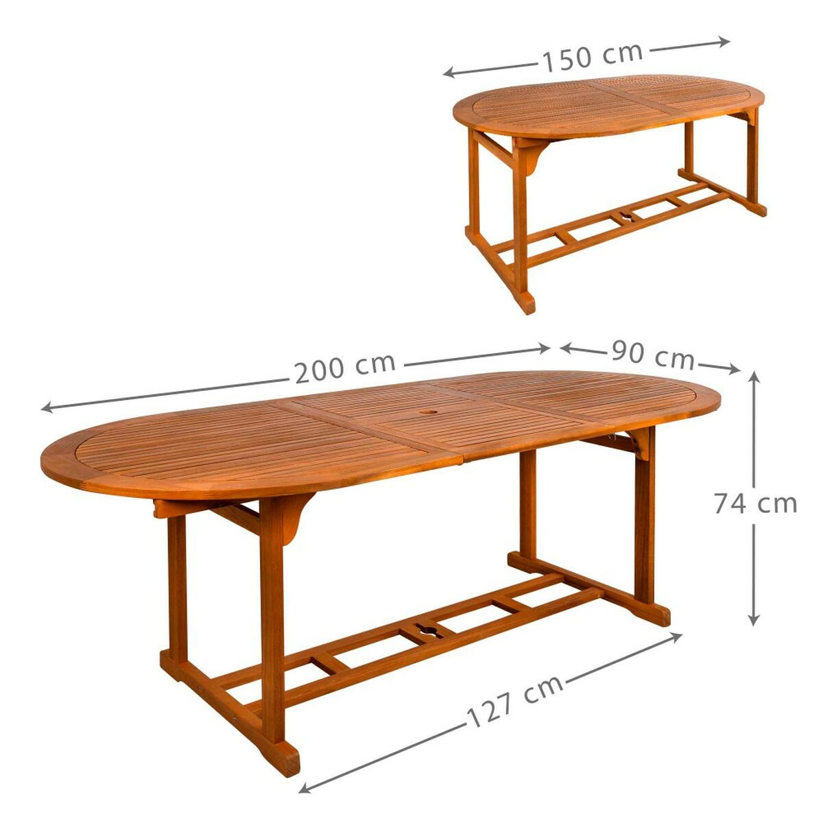 Mesa Extensible Aktive 200 x 74 x 90 cm Madera de acacia 3 S8901304_2