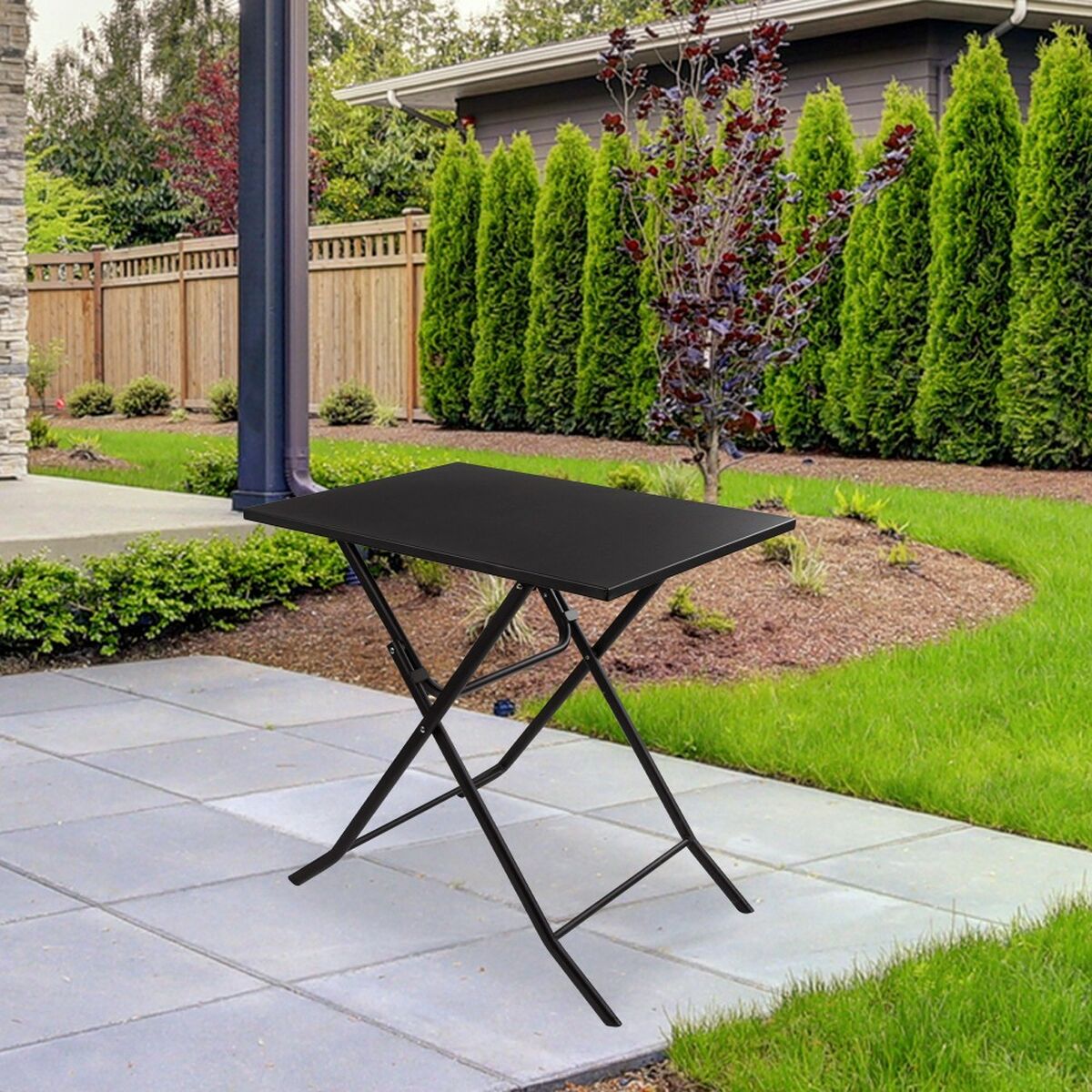 Mesa Plegable Aktive 70 x 70 x 50 cm Acero 2 S8901310_1