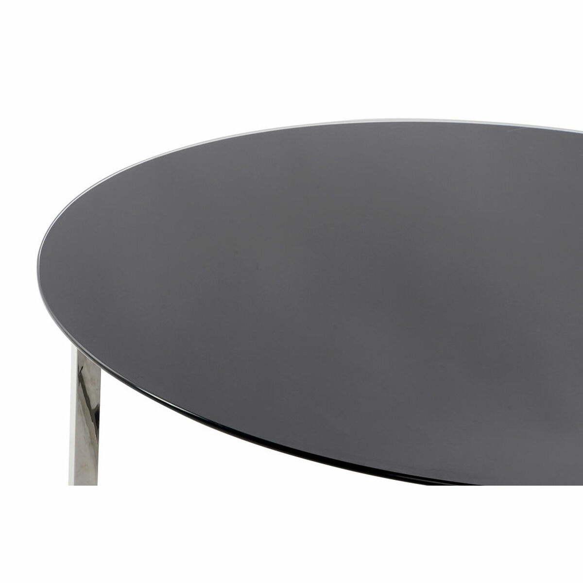 Mesa de Centro DKD Home Decor Negro Plateado Cristal Acero Plástico 100 x 100 x 45 cm 3 S3022400_2