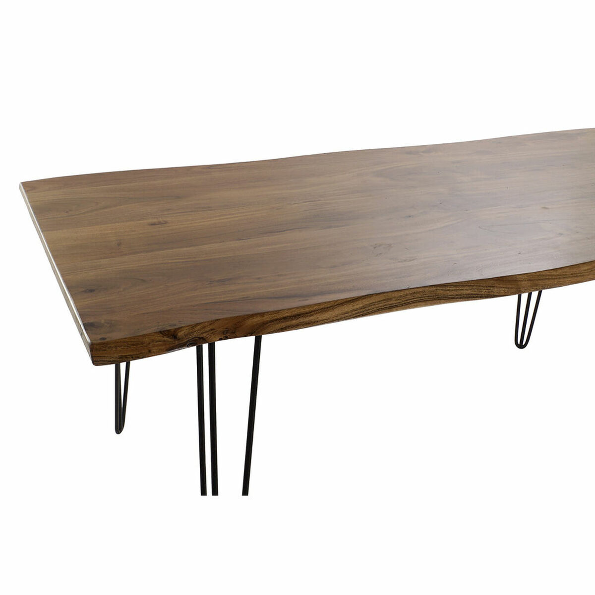 Mesa de Comedor DKD Home Decor 180 x 87 x 76 cm Negro Metal Marrón Madera de acacia 2 S3032611_1