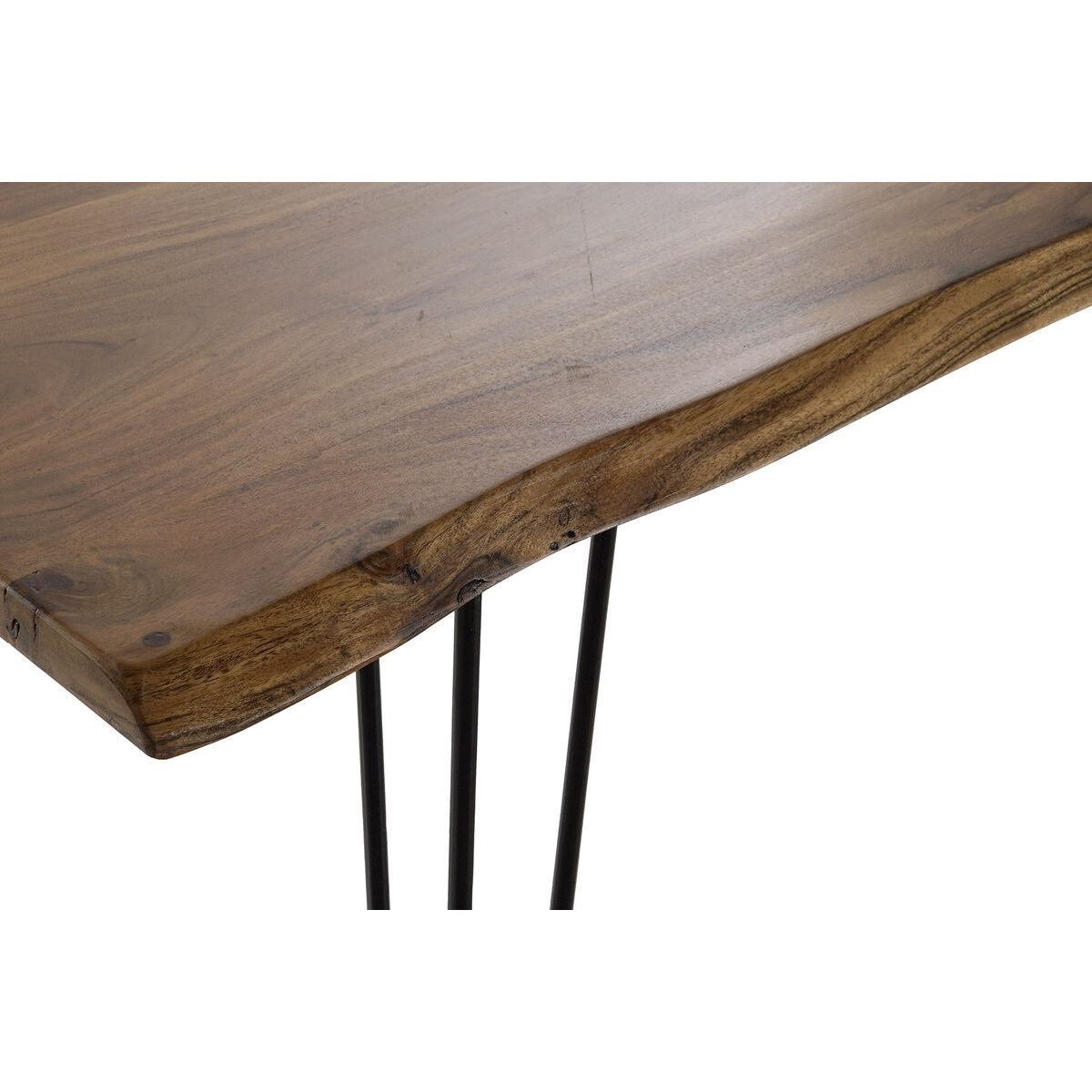Mesa de Comedor DKD Home Decor 180 x 87 x 76 cm Negro Metal Marrón Madera de acacia 5 S3032611_4