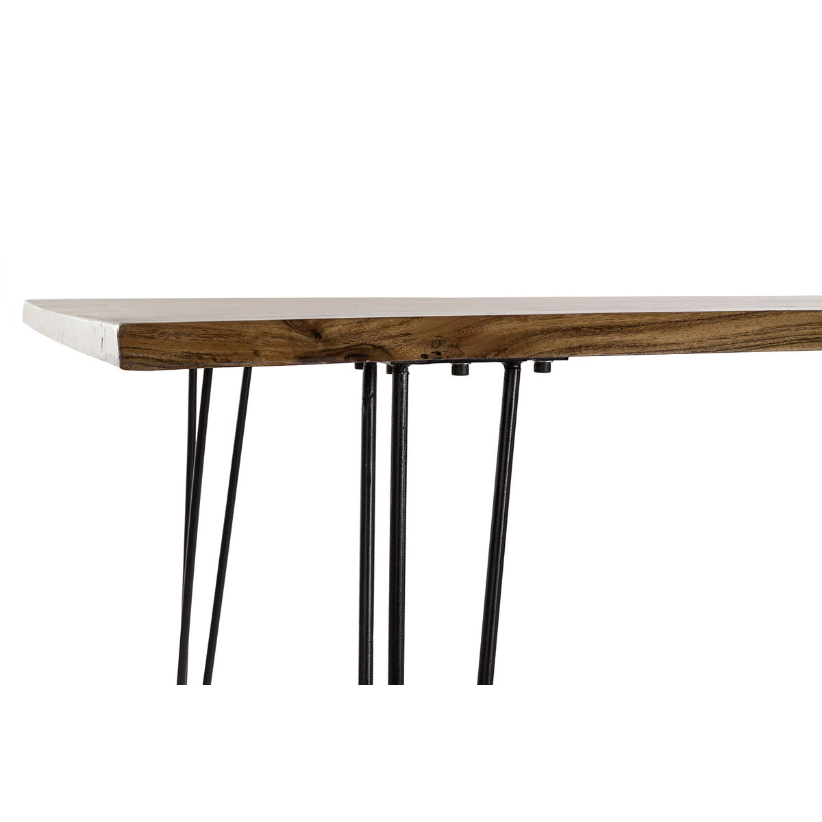 Mesa de Comedor DKD Home Decor 180 x 87 x 76 cm Negro Metal Marrón Madera de acacia 3 S3032611_2