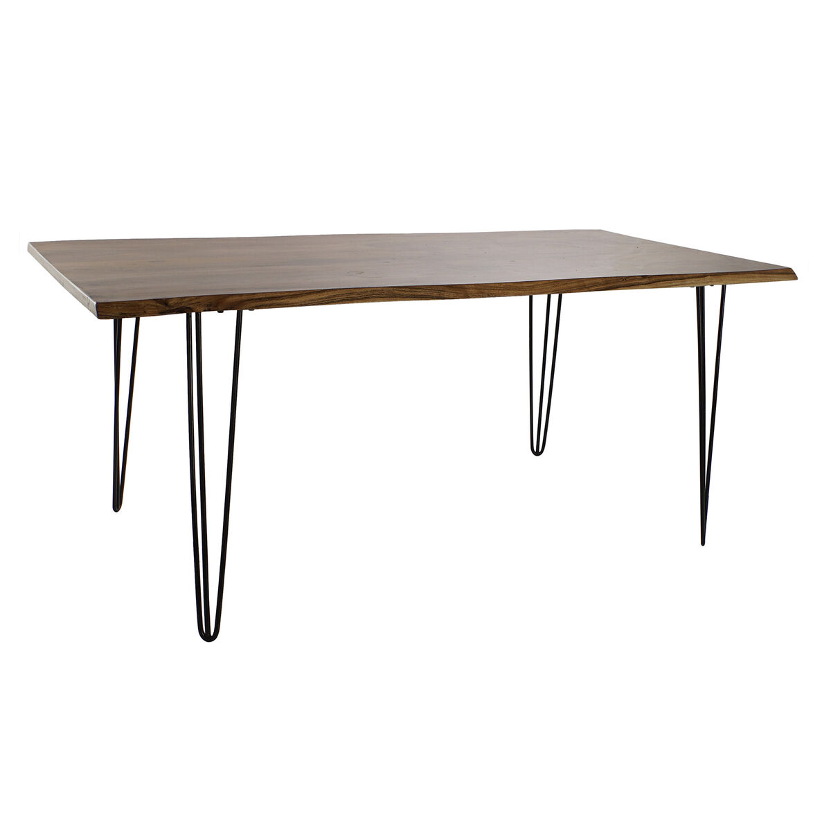 Mesa de Comedor DKD Home Decor 180 x 87 x 76 cm Negro Metal Marrón Madera de acacia 1 S3032611_0