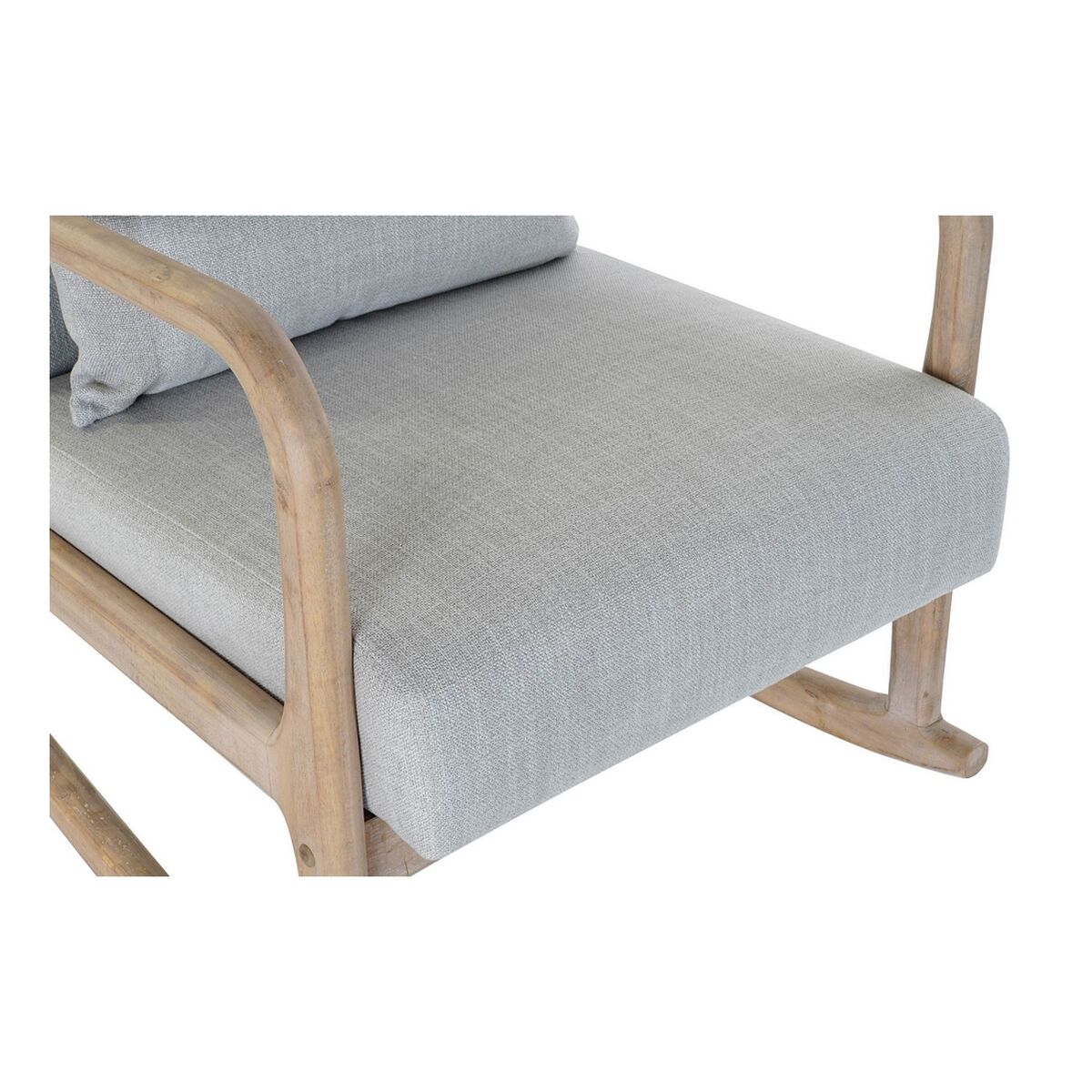 Mecedora DKD Home Decor Gris Natural Gris claro Lino Madera de caucho 66 x 88 x 78 cm 2 S3015788_1