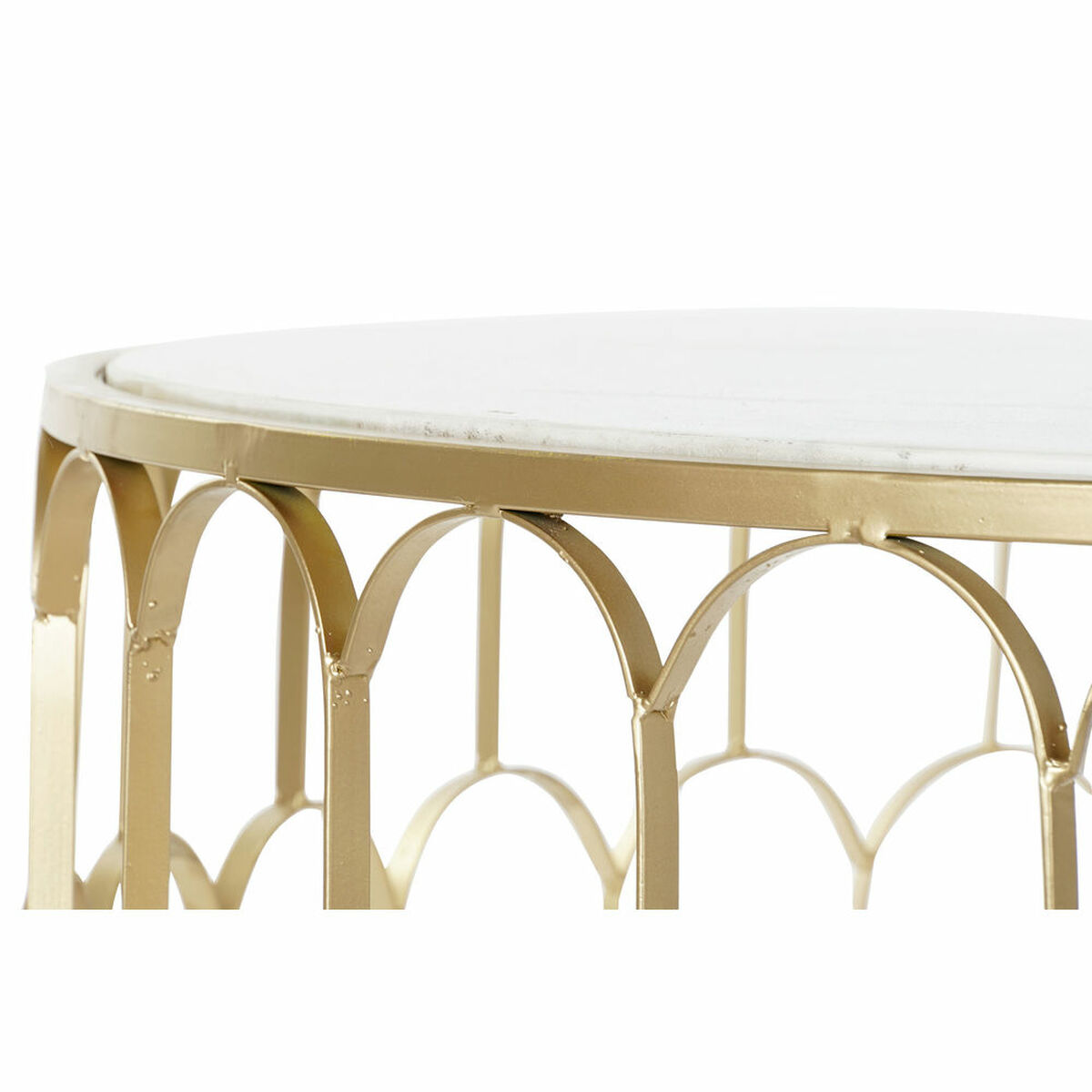 Mesa de Centro DKD Home Decor Glamour Blanco Multicolor Dorado Mármol Hierro 87 x 87 x 51,5 cm 4 S3023030_3