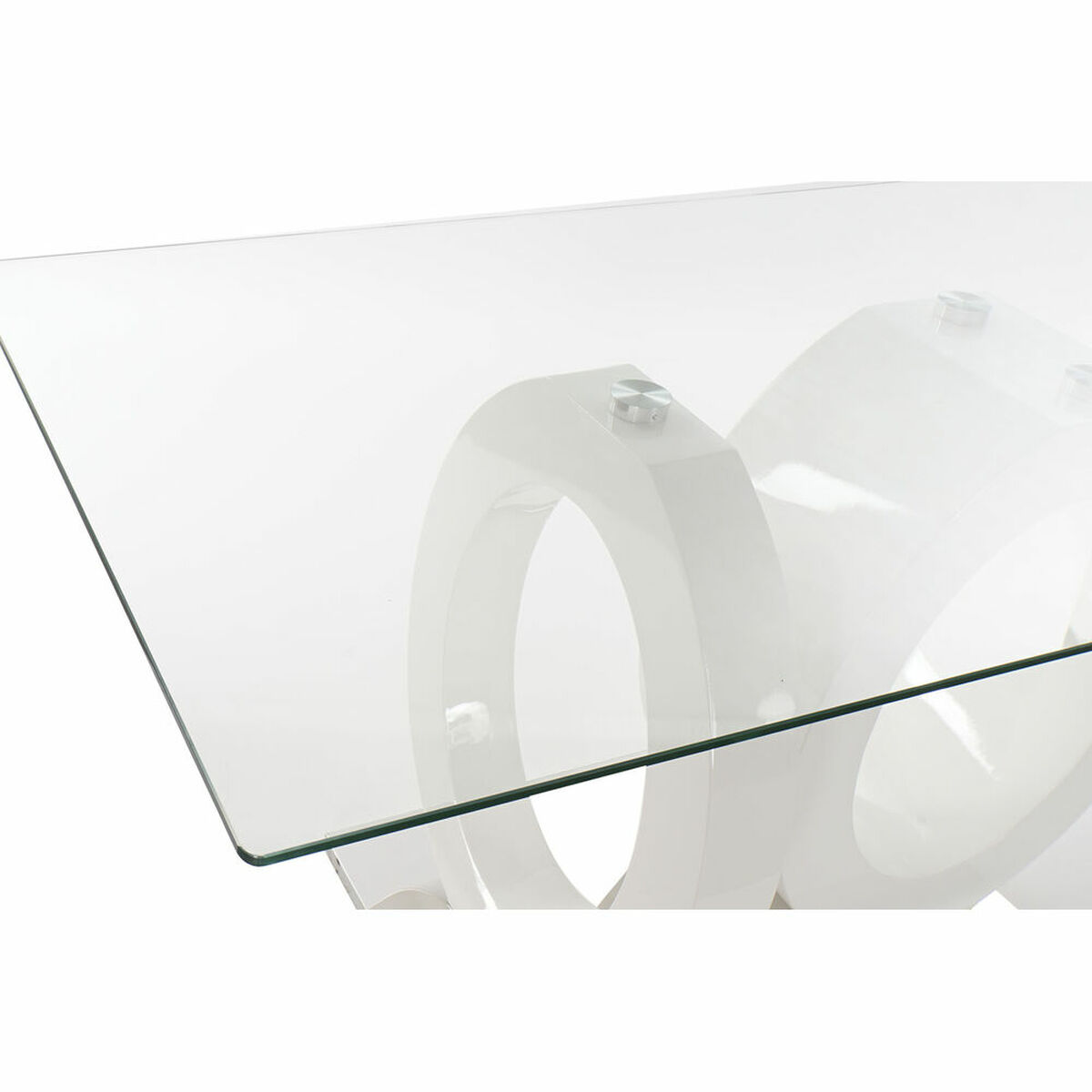 Mesa de Comedor DKD Home Decor Cristal Transparente Blanco Madera MDF (160 x 90 x 75 cm) 6 S3032762_5
