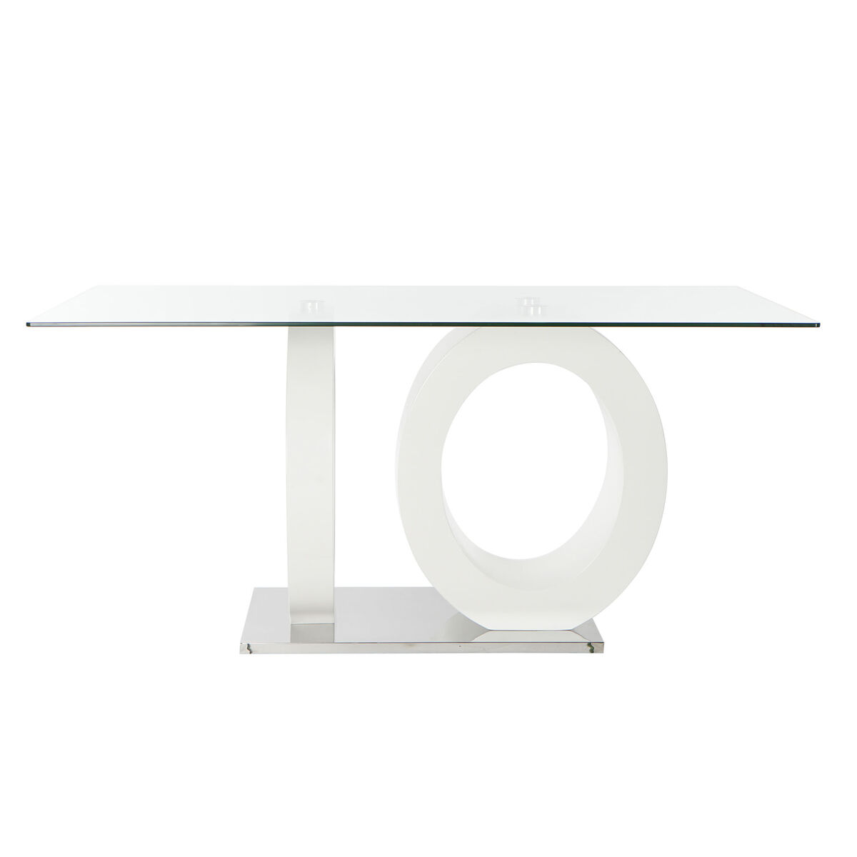 Mesa de Comedor DKD Home Decor Cristal Transparente Blanco Madera MDF (160 x 90 x 75 cm) 5 S3032762_4