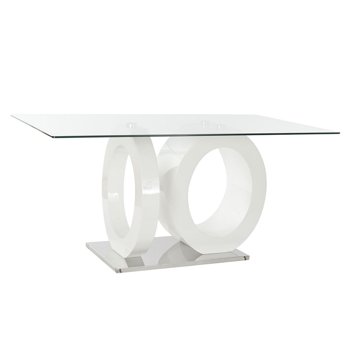 Mesa de Comedor DKD Home Decor Cristal Transparente Blanco Madera MDF (160 x 90 x 75 cm) 1 S3032762_0