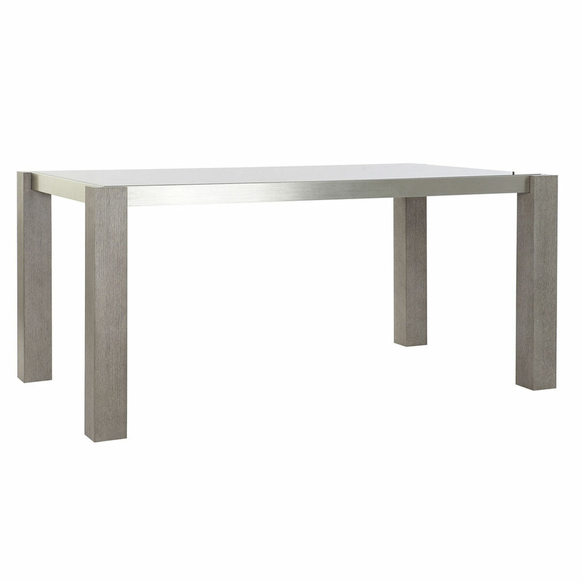 Mesa de Comedor DKD Home Decor Cristal Gris Aluminio Roble Cristal Templado (162 x 92 x 74 cm) 1 S3033039_0