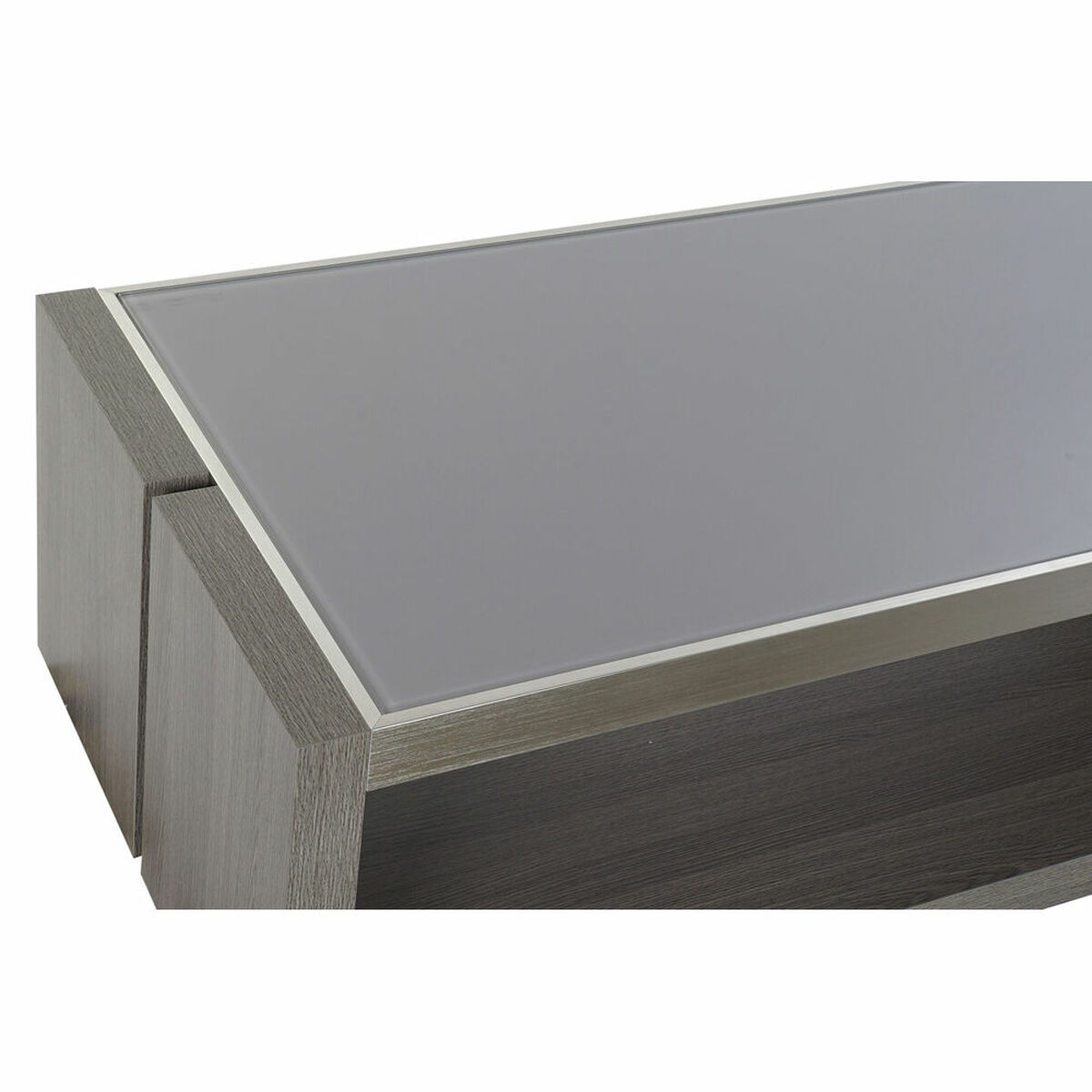Mesa de Centro DKD Home Decor Cristal Aluminio Roble Cristal Templado (120 x 60 x 37,5 cm) 5 S3033040_4