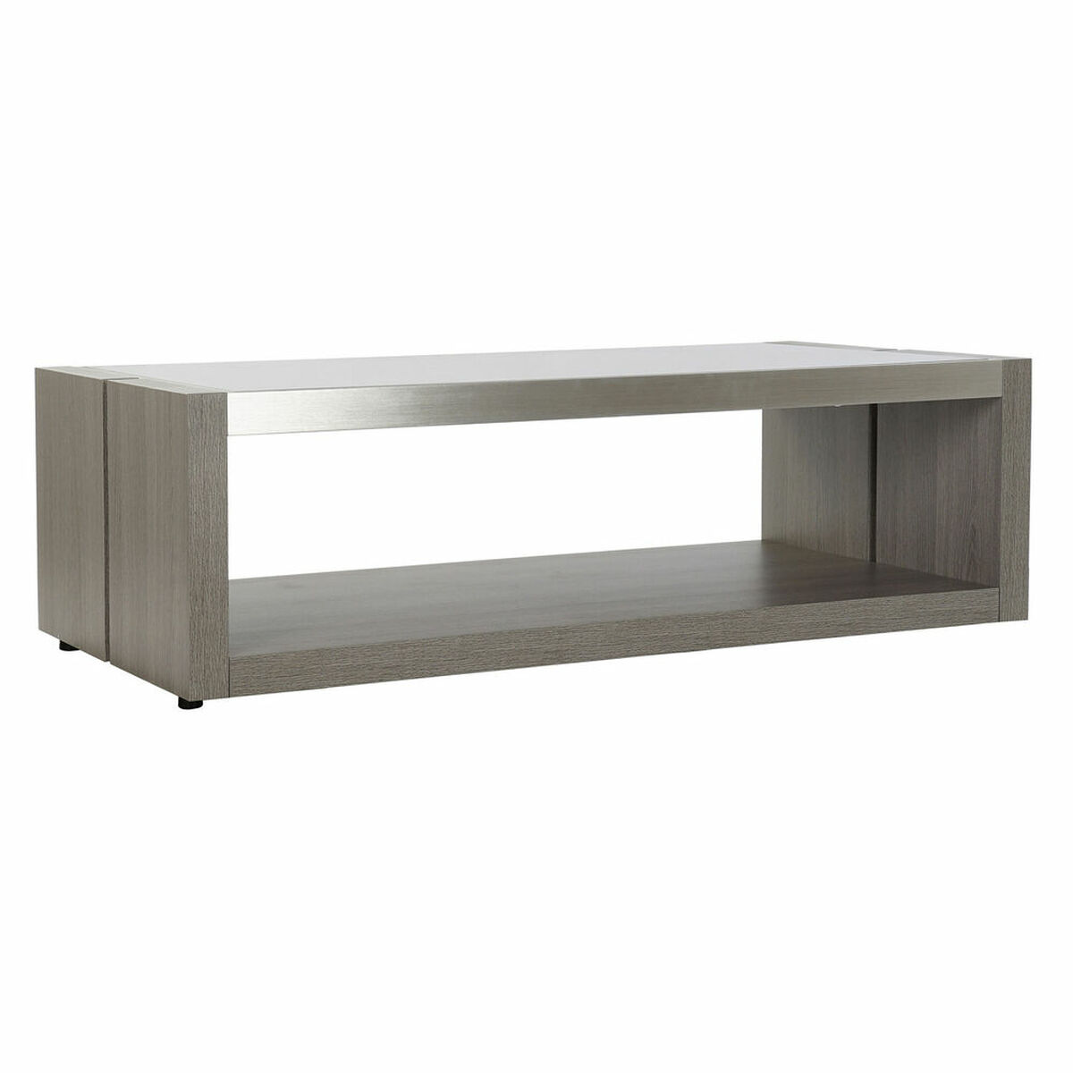 Mesa de Centro DKD Home Decor Cristal Aluminio Roble Cristal Templado (120 x 60 x 37,5 cm) 1 S3033040_0