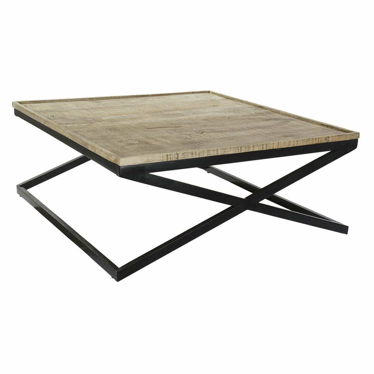 Mesa de Centro DKD Home Decor Negro Natural Madera Metal 120 x 120 x 55 cm 1 S3033101_0