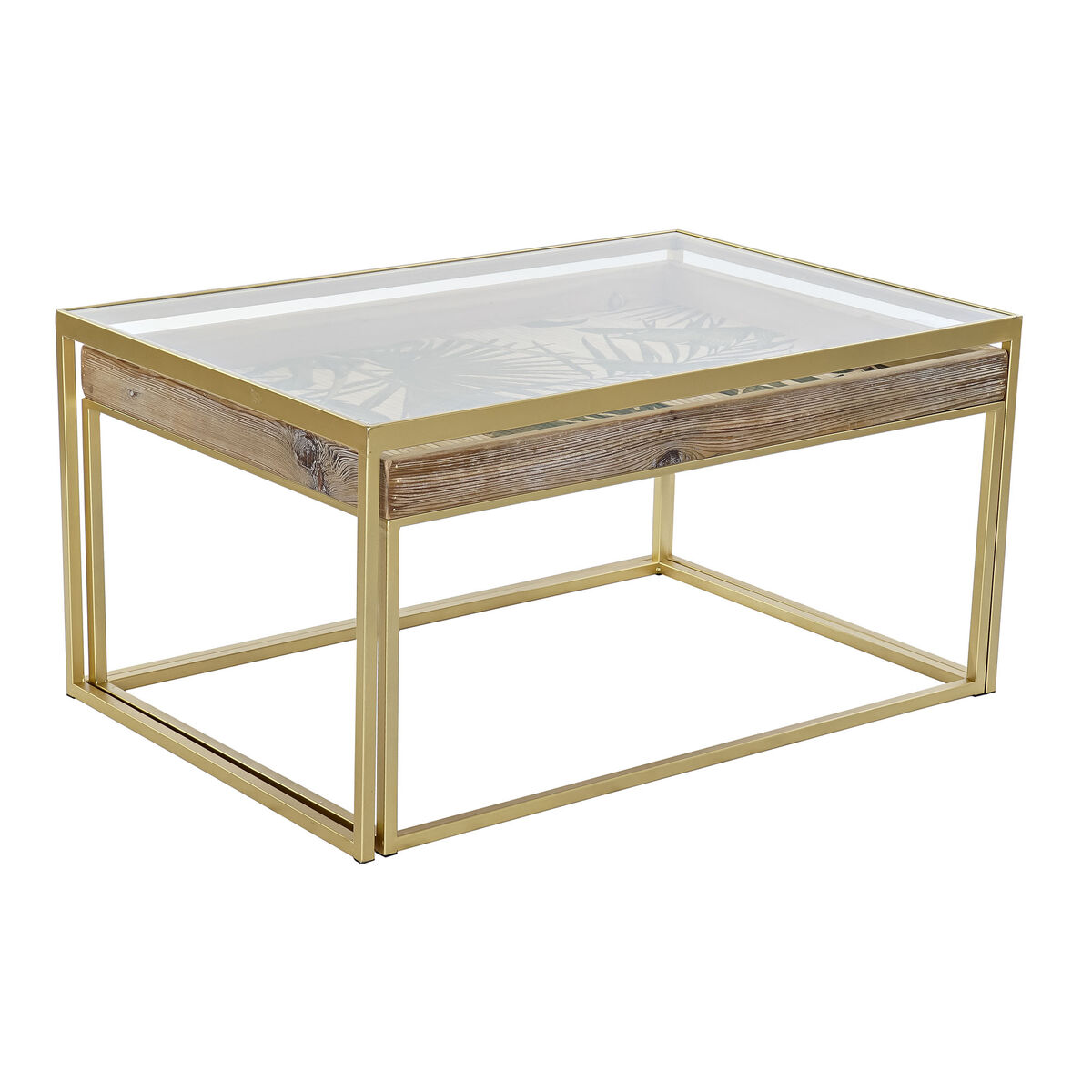 Mesa de Centro DKD Home Decor Dorado Natural 90 x 60 x 45 cm 4 S3033307_3
