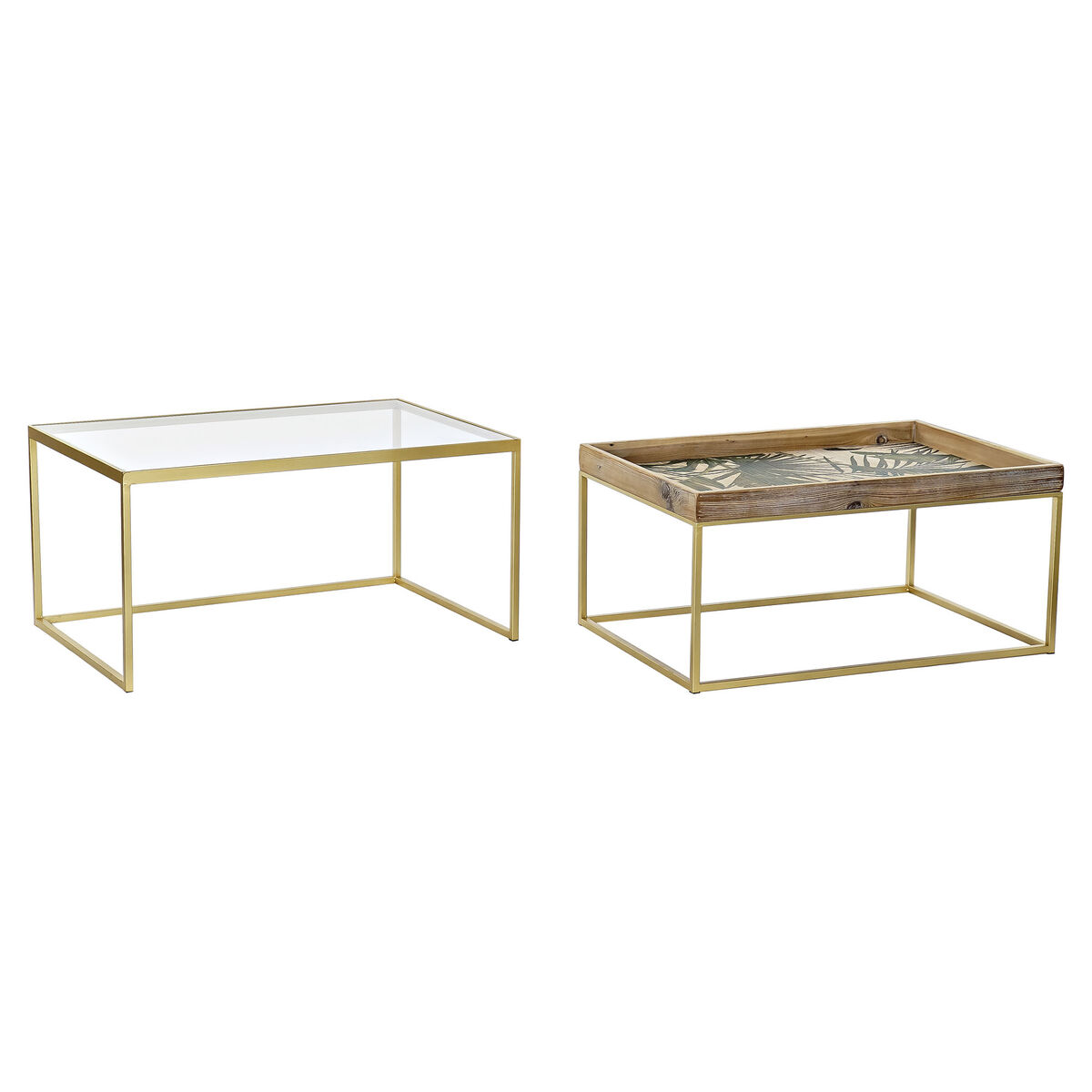 Mesa de Centro DKD Home Decor Dorado Natural 90 x 60 x 45 cm 2 S3033307_1