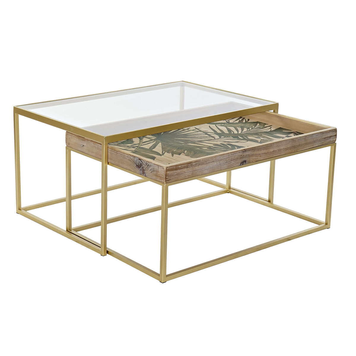 Mesa de Centro DKD Home Decor Dorado Natural 90 x 60 x 45 cm 1 S3033307_0