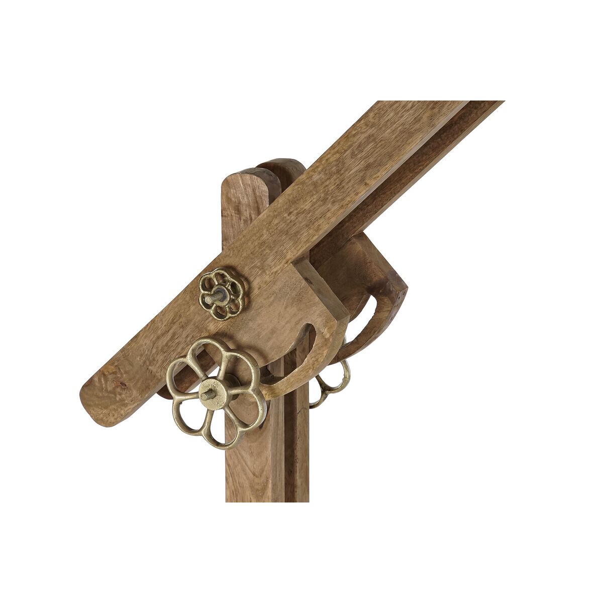 Lámpara de Pie DKD Home Decor 85 x 25 x 140 cm Dorado Metal Marrón Madera de mango 3 S3031370_2