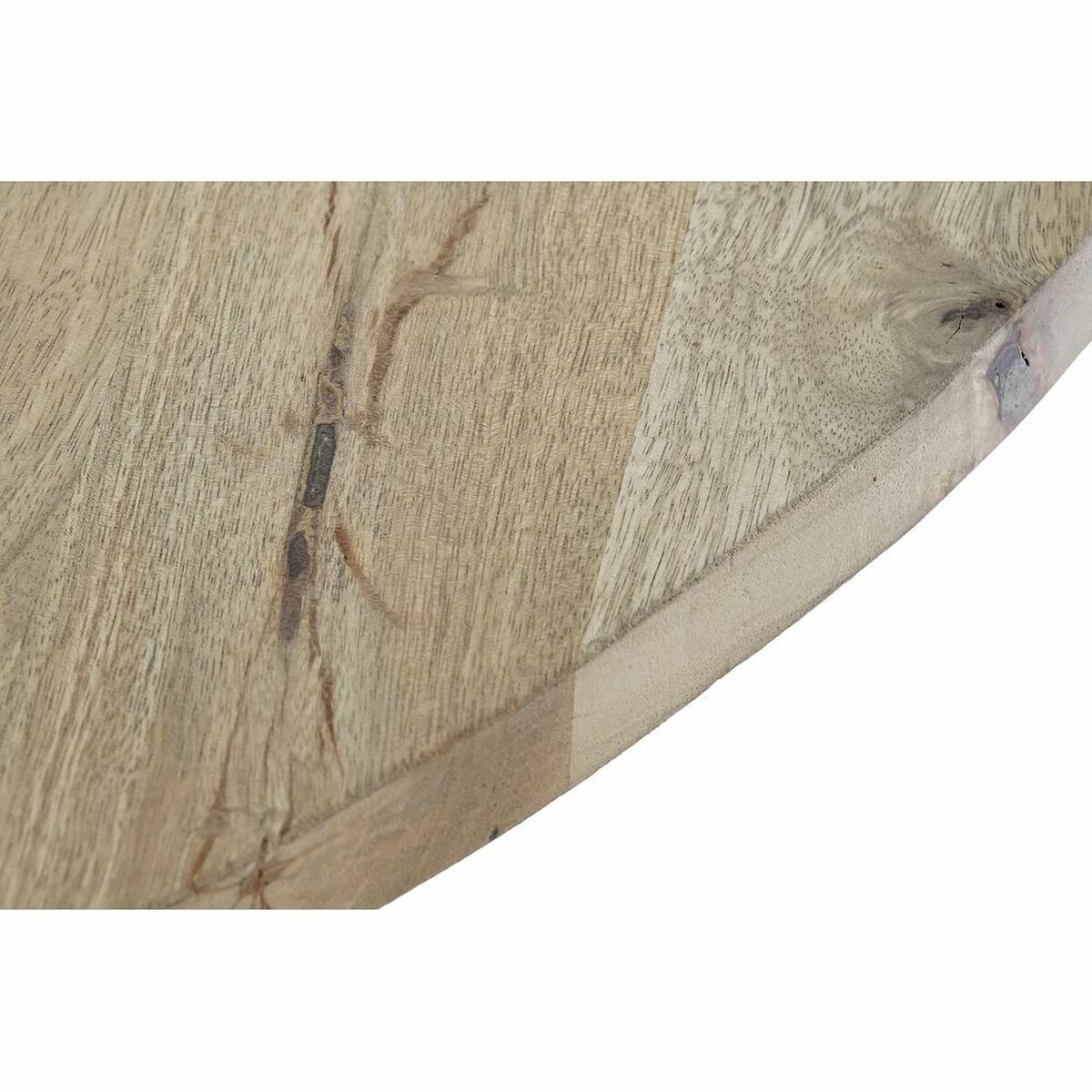 Mesa de Comedor DKD Home Decor 127 x 127 x 75 cm Natural Negro Metal Aluminio Madera de mango 2 S3033761_1