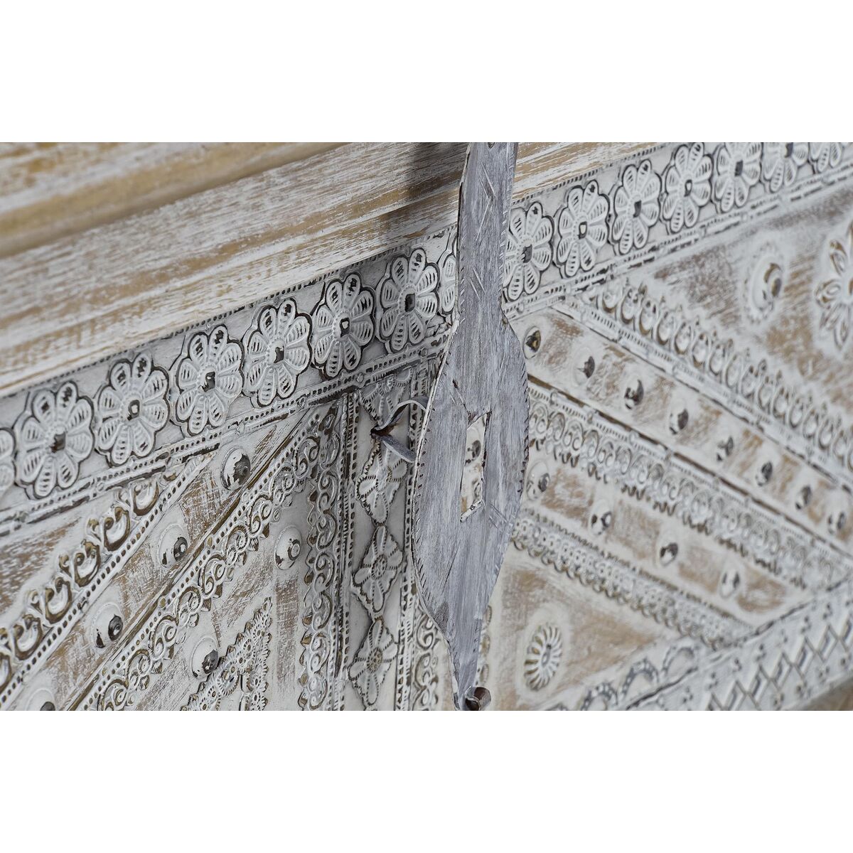 Arcón DKD Home Decor 88 x 40 x 45 cm Blanco Latón Madera de mango 6 S3033768_5