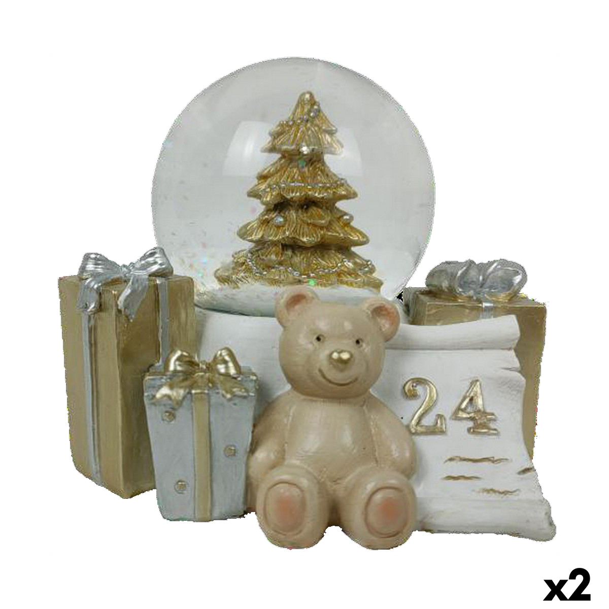 Adorno Navideño DKD Home Decor Resina Oso (11 x 9 x 9 cm) (2 Unidades) 1 S3035483_0