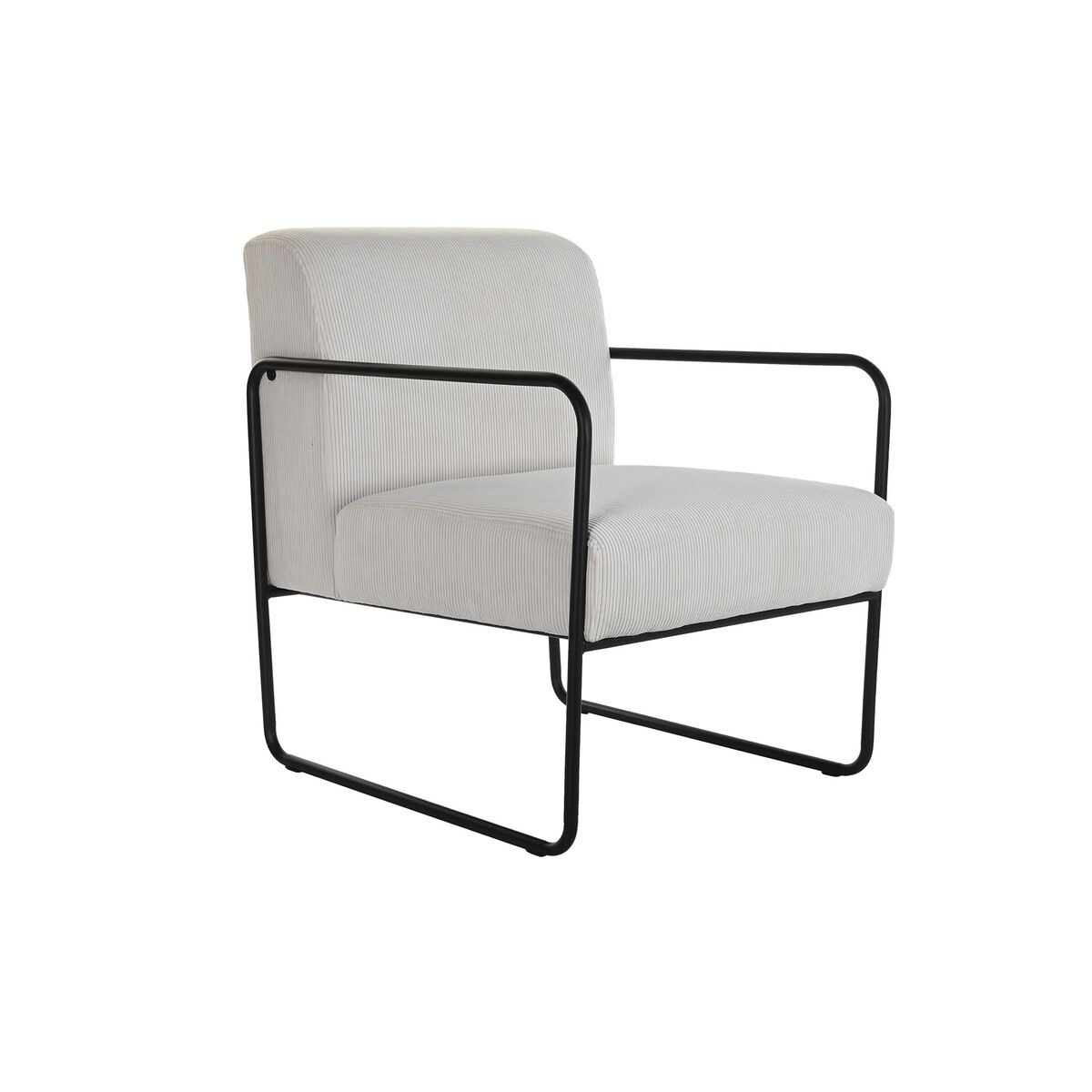 Sillón DKD Home Decor Negro Poliéster Blanco Hierro (64 x 74 x 79 cm) 1 S3034150_0