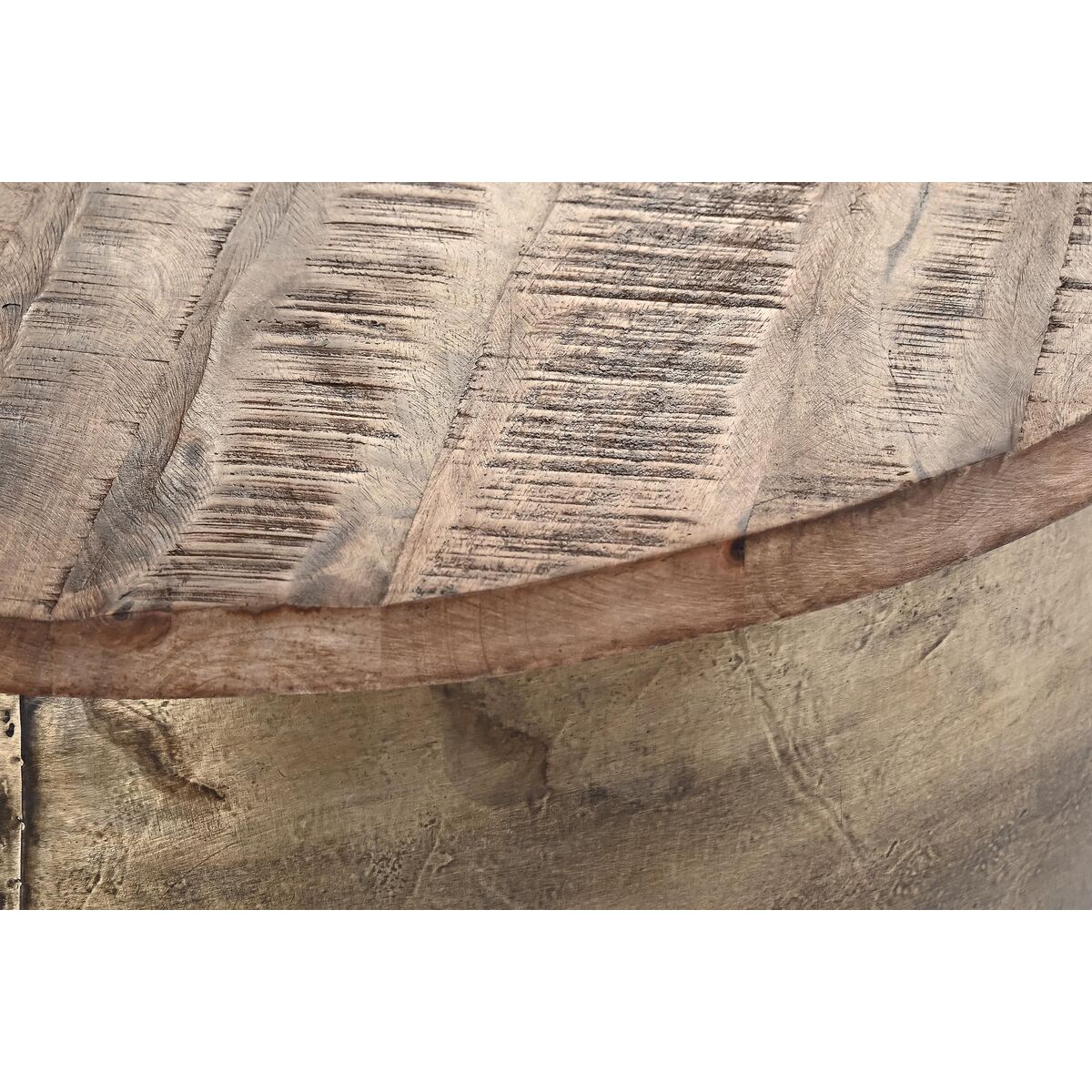 Mesa de Centro DKD Home Decor Glamour Marrón Dorado Metal Madera de mango 68 x 68 x 44 cm 3 S3034343_2