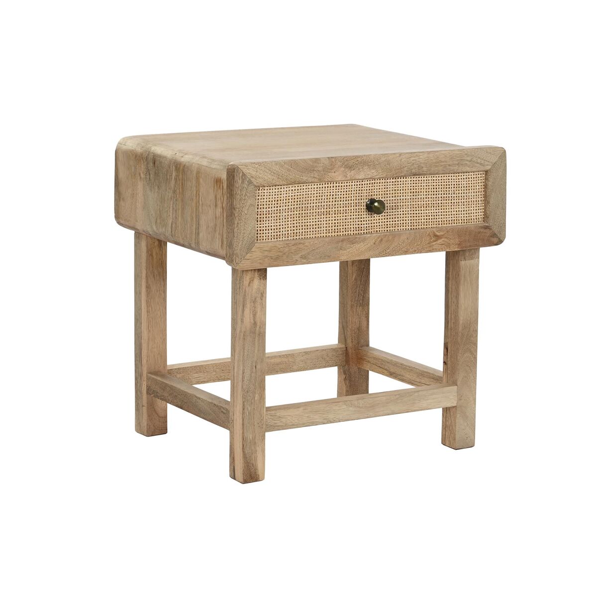 Mesita de Noche DKD Home Decor Marrón Natural Madera de mango 50 x 40 x 50 cm 1 S3034435_0