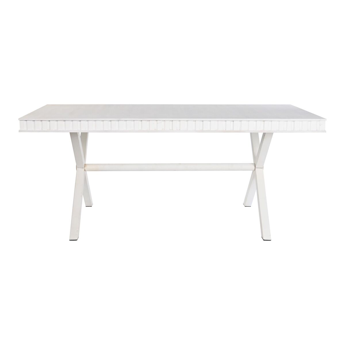 Mesa de Comedor DKD Home Decor Blanco Metal Madera de mango 180 x 90 x 76 cm 2 S3040352_1