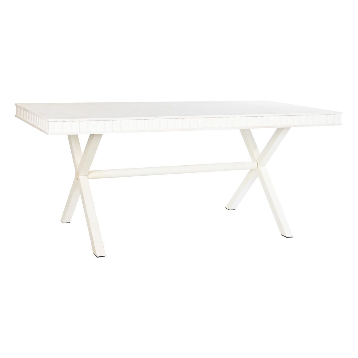 Mesa de Comedor DKD Home Decor Blanco Metal Madera de mango 180 x 90 x 76 cm 1 S3040352_0
