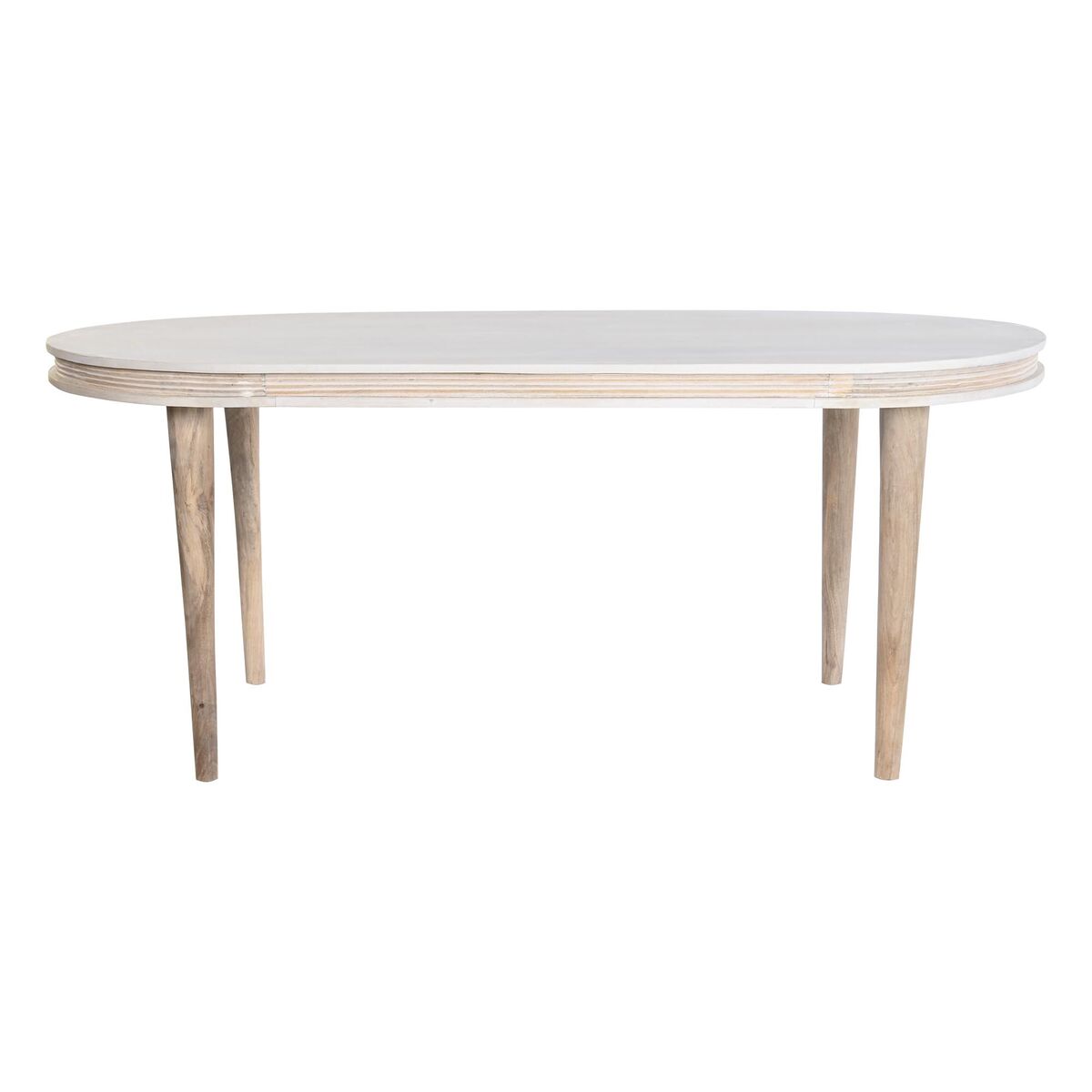 Mesa de Comedor DKD Home Decor Blanco Dorado Latón Madera de mango 180 x 90 x 76 cm 3 S3040357_2