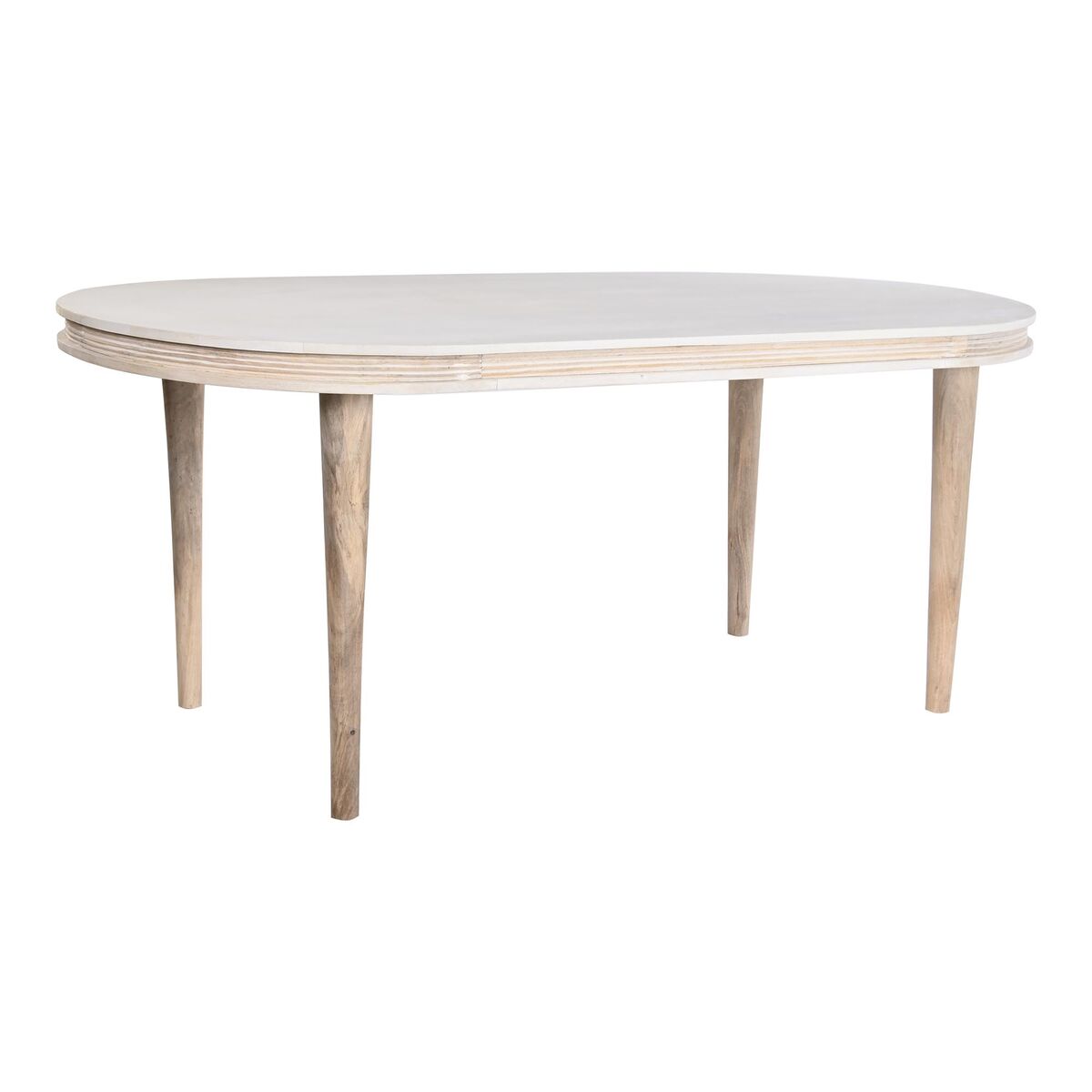 Mesa de Comedor DKD Home Decor Blanco Dorado Latón Madera de mango 180 x 90 x 76 cm 1 S3040357_0