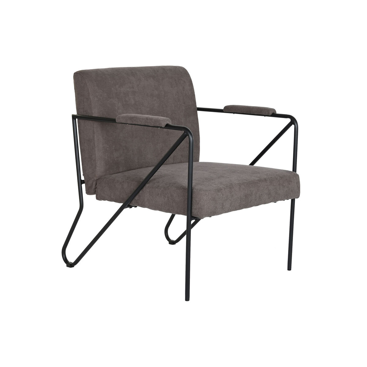 Sillón DKD Home Decor Gris Metal Poliéster (64 x 69,5 x 76 cm) 1 S3040710_0