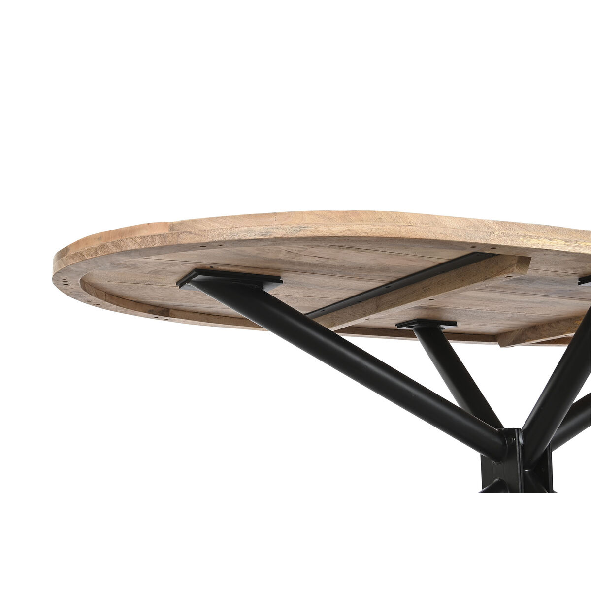 Mesa de Comedor DKD Home Decor Natural Negro Metal Madera de mango 200 x 100 x 76 cm 3 S3044176_2