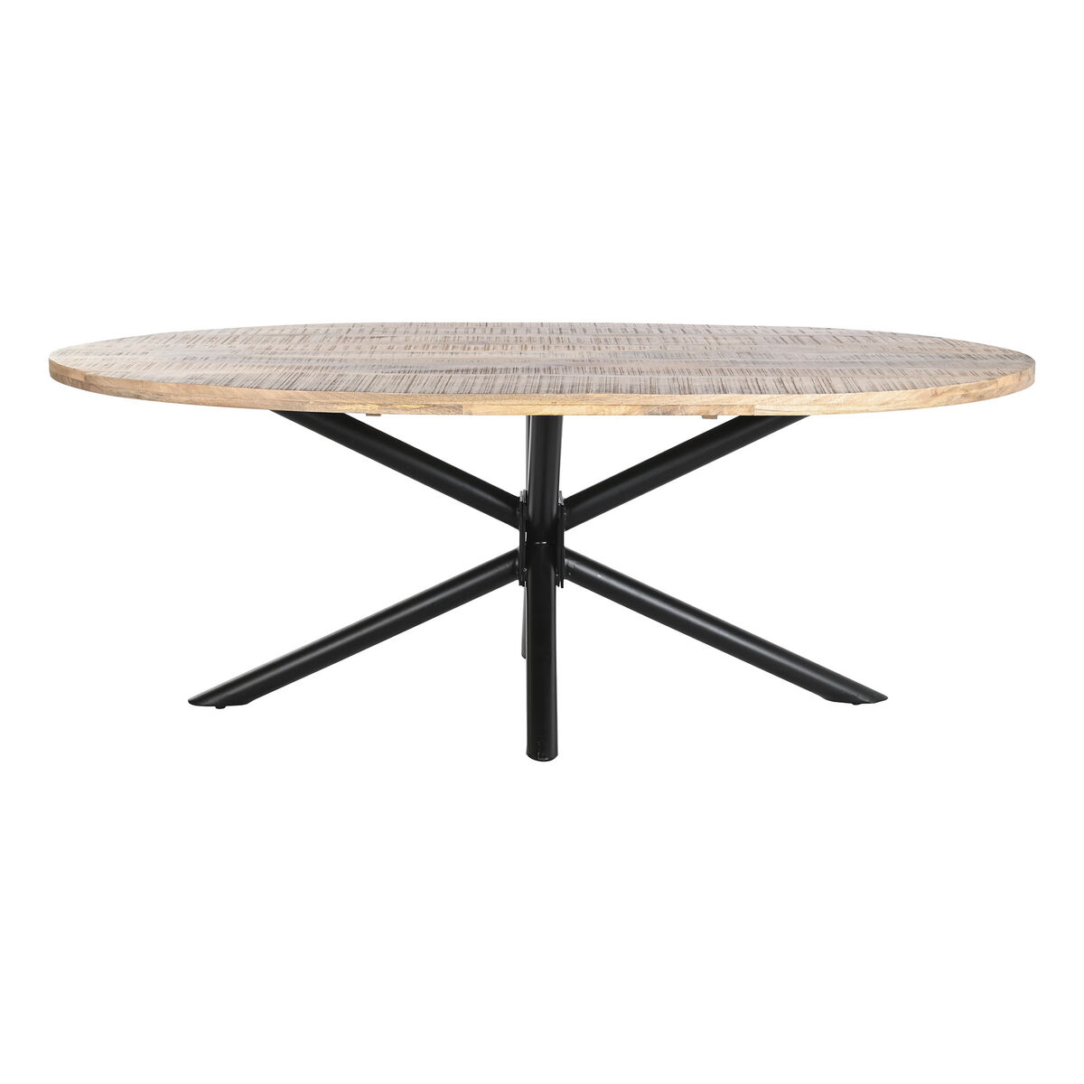 Mesa de Comedor DKD Home Decor Natural Negro Metal Madera de mango 200 x 100 x 76 cm 2 S3044176_1