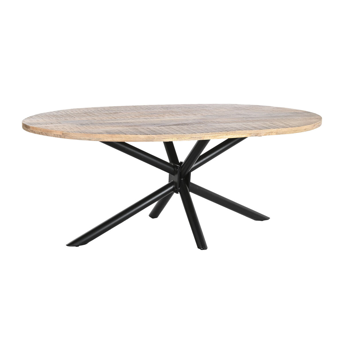 Mesa de Comedor DKD Home Decor Natural Negro Metal Madera de mango 200 x 100 x 76 cm 1 S3044176_0