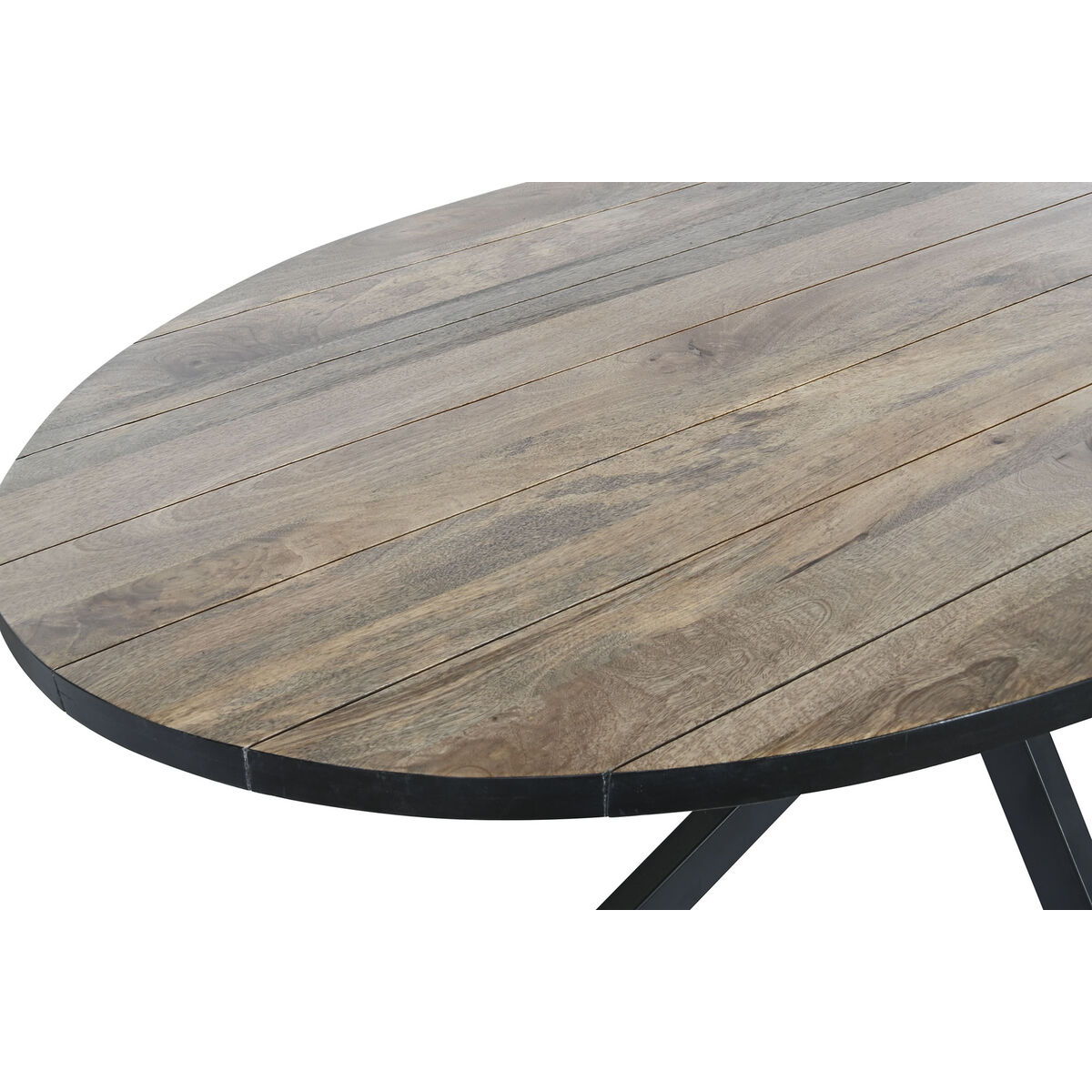 Mesa de Comedor DKD Home Decor Negro Natural Metal Madera de mango 200 x 100 x 76 cm 3 S3044177_2