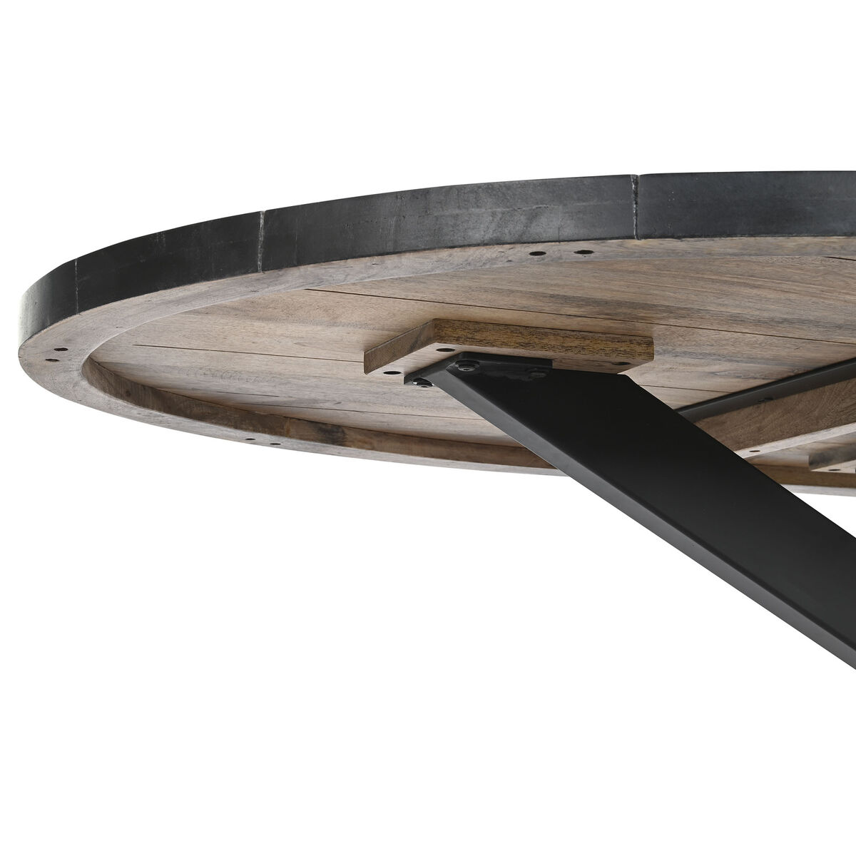 Mesa de Comedor DKD Home Decor Negro Natural Metal Madera de mango 200 x 100 x 76 cm 6 S3044177_5