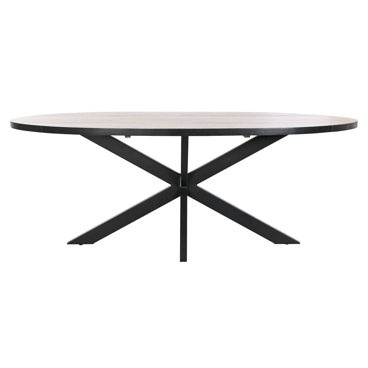 Mesa de Comedor DKD Home Decor Negro Natural Metal Madera de mango 200 x 100 x 76 cm 2 S3044177_1