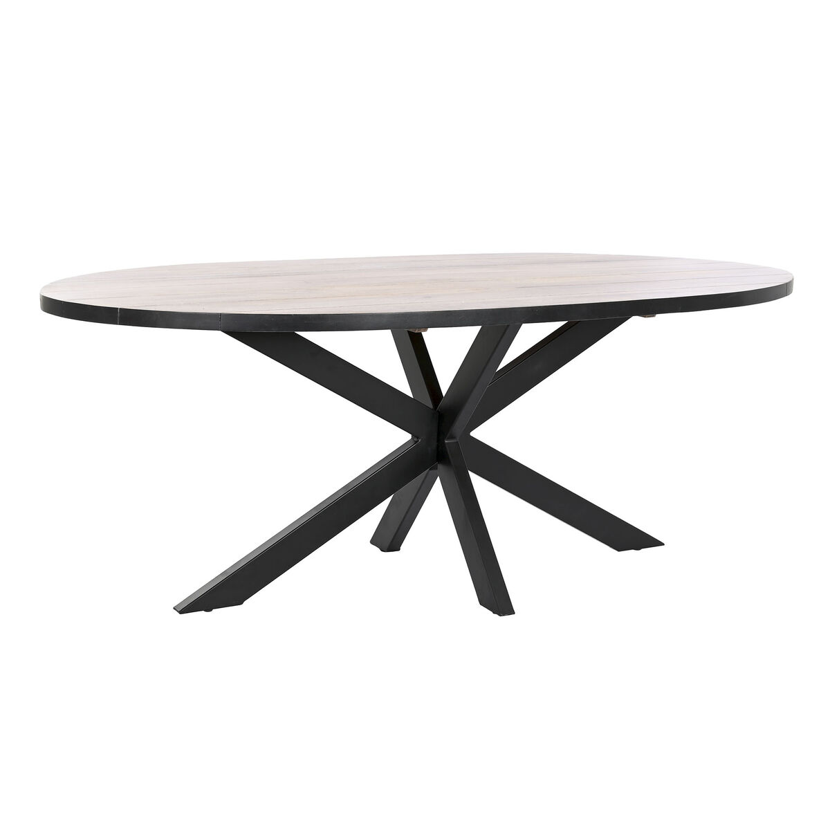 Mesa de Comedor DKD Home Decor Negro Natural Metal Madera de mango 200 x 100 x 76 cm 1 S3044177_0